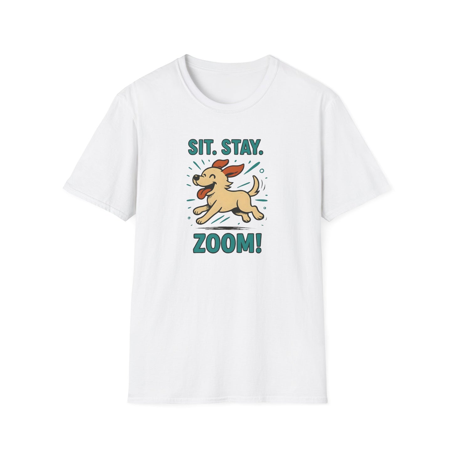 Sit. Stay. Zoom. Playful Doodle Dog Lover T-Shirt, Pet Gift, Funny Tee for Dog Owners, Gift for Moms