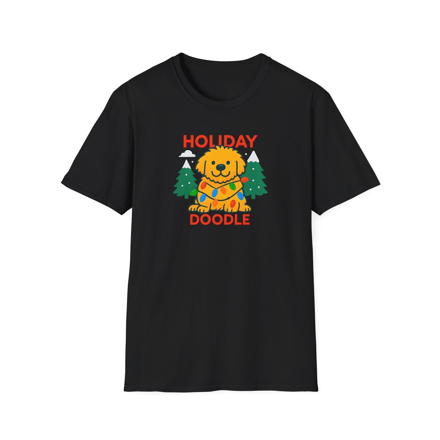 Holiday Doodle. Festive Dog Lover T-Shirt, Cute Pet Shirt, Holiday Gift, Unisex Graphic Tee, Christmas Apparel, Winter Fashion