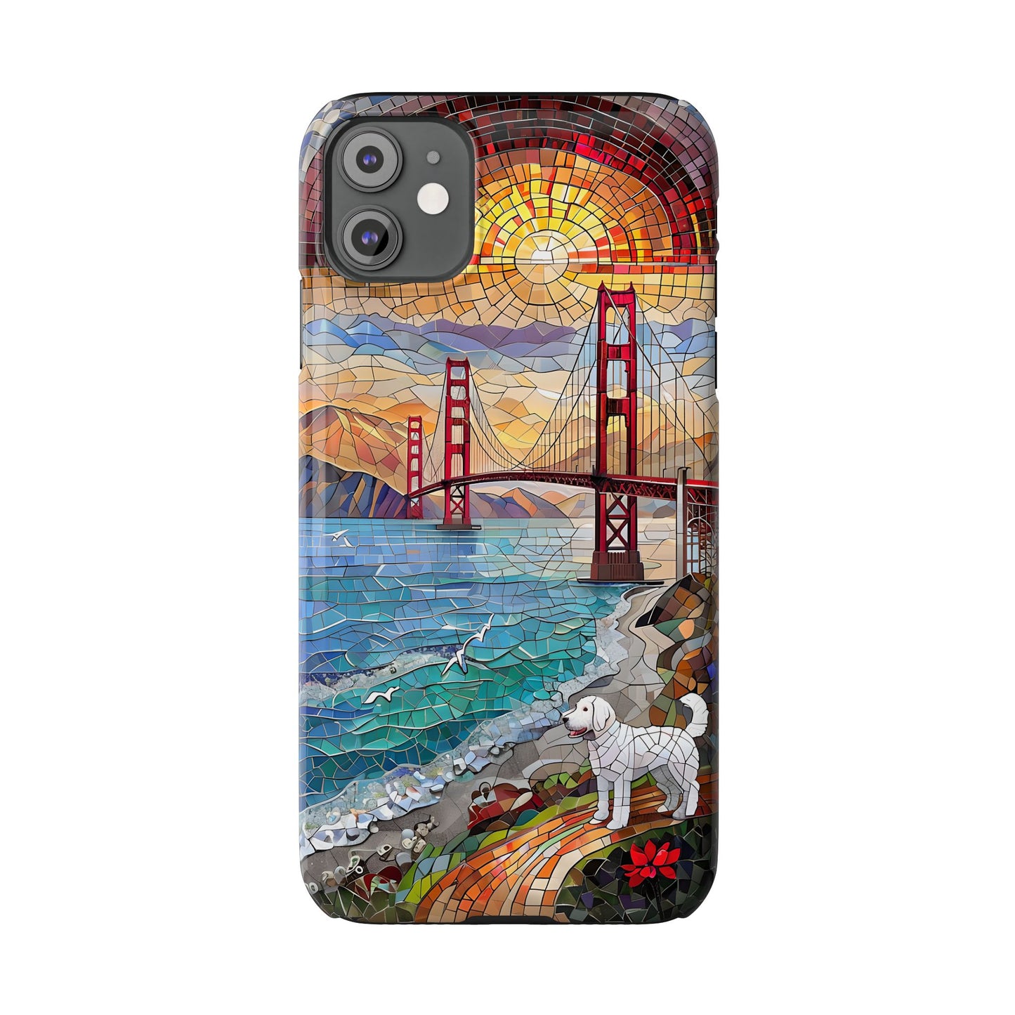 Mountain Landscape Slim Mobile Phone Cases, Phone Accessories, Doodle Dog Cell Phone Case
