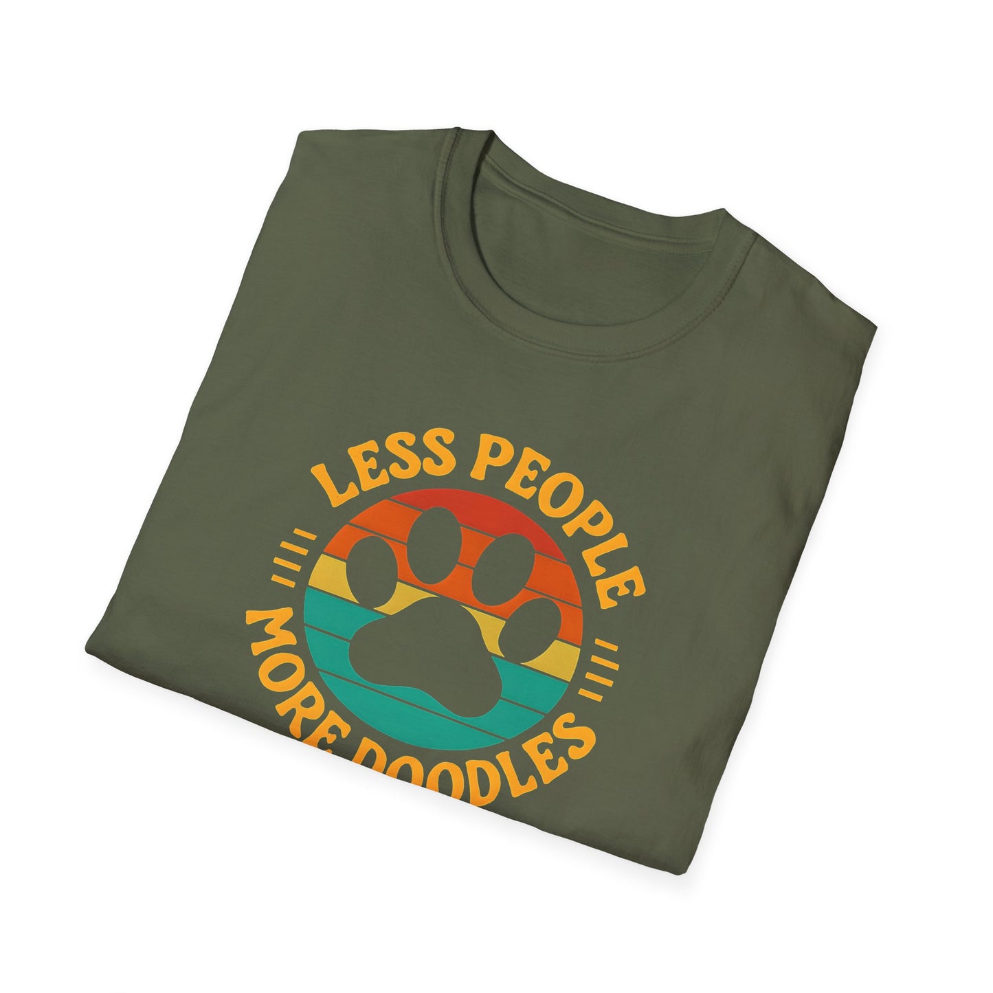 Less People More Doodles. Unisex T-Shirt, Casual Gift, Pet Lover Apparel, Art Lover T-Shirt, Fun Everyday Wear, Quirky Tee