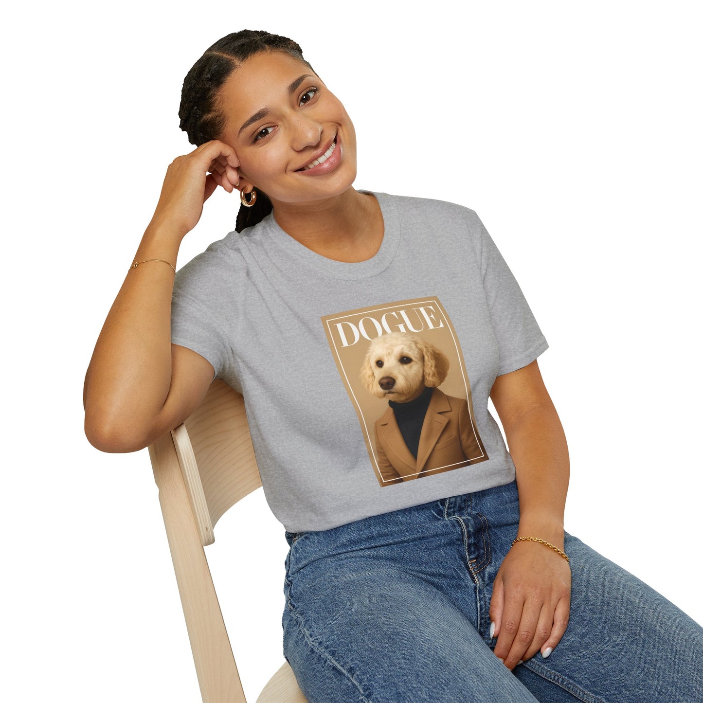 Dogue Magazine Cover. Themed Unisex T-Shirt - Fun Pet Lover Gift, Dog Mom Apparel