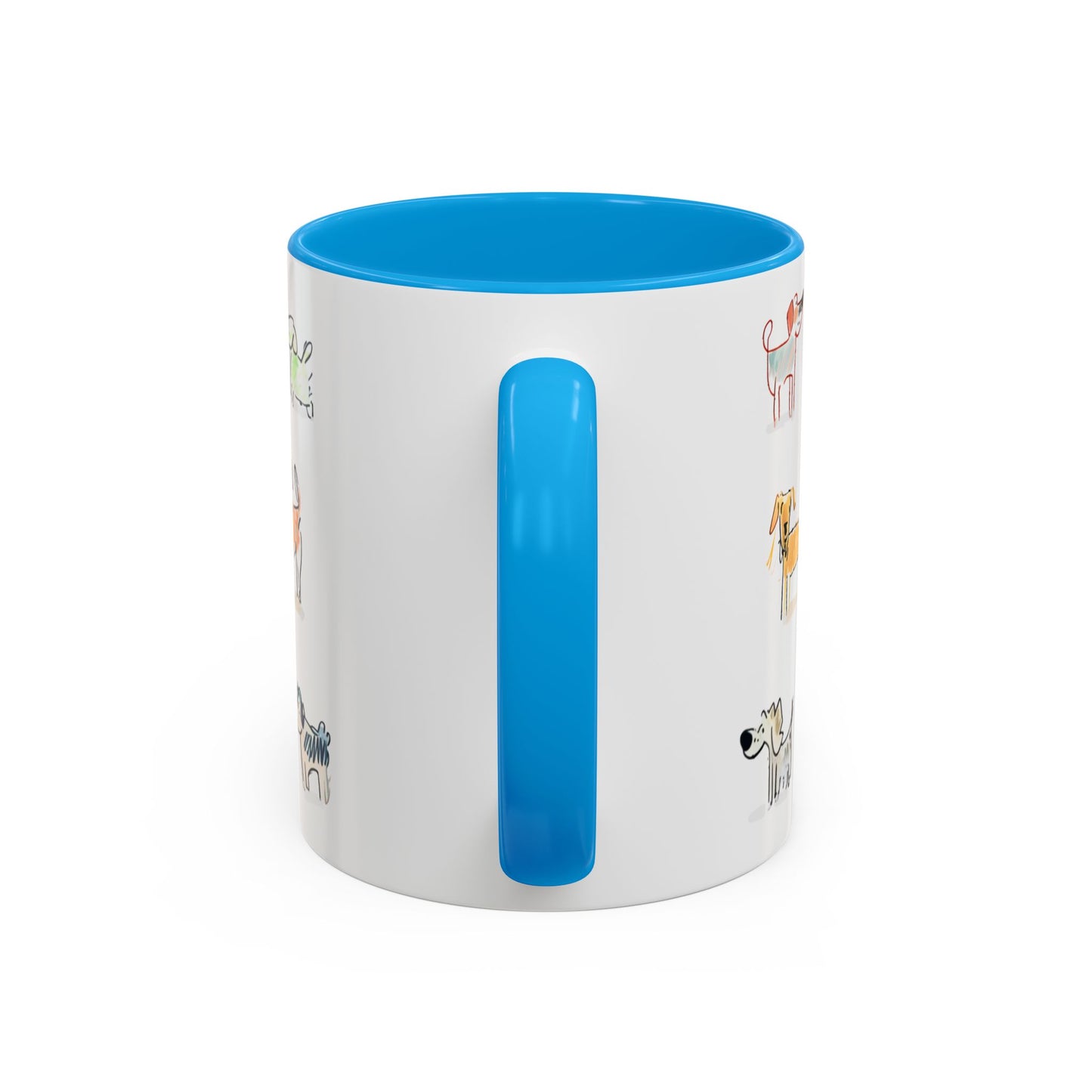 Colorful Doodle Dog-Themed Mugs, Cute Animal Mug, Pet Lover Gift, Coffee Cup, Dog Parent Present