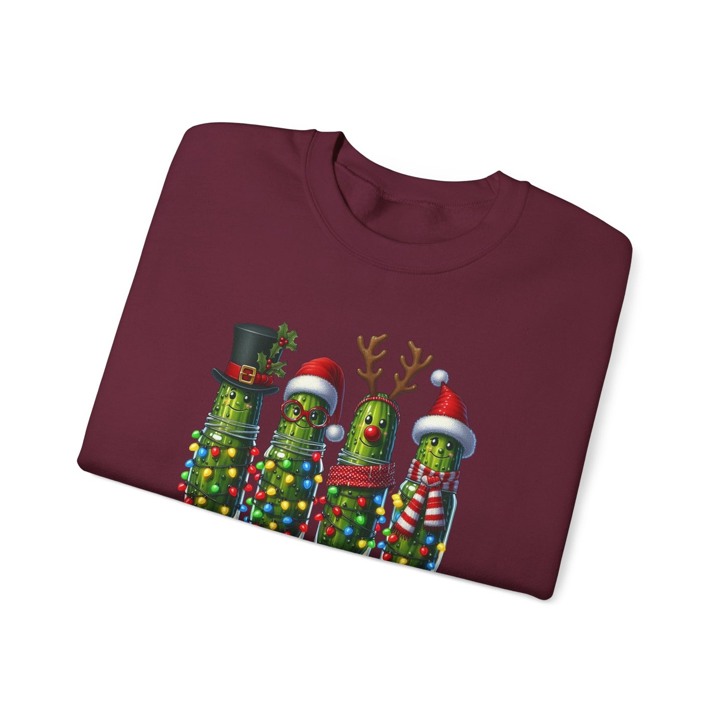 Pickle-Themed Sweatshirt: Merry Picklemas Crewneck for Holiday Cheer, Funny Gift for Pickle Lovers, Christmas Apparel
