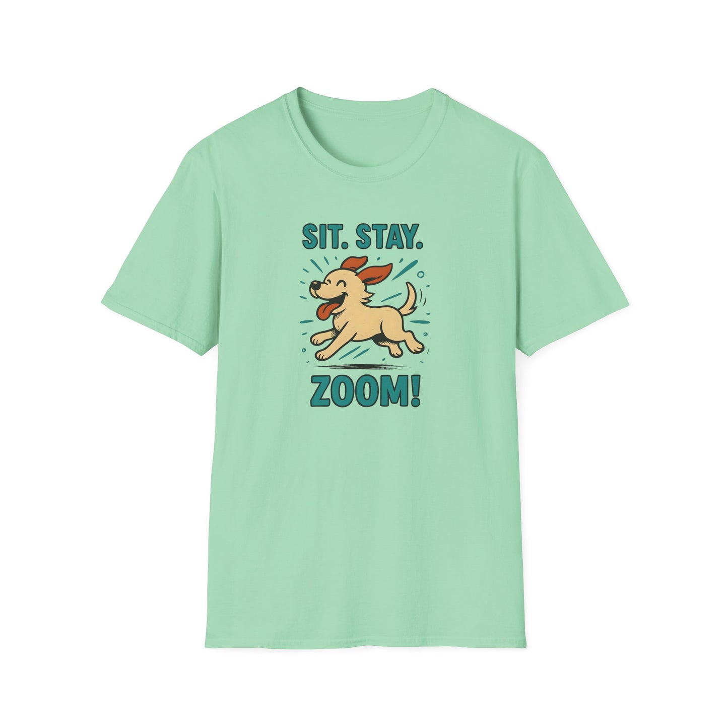 Sit. Stay. Zoom. Playful Doodle Dog Lover T-Shirt, Pet Gift, Funny Tee for Dog Owners, Gift for Moms