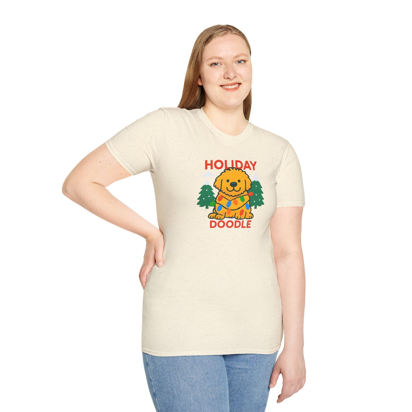 Holiday Doodle. Festive Dog Lover T-Shirt, Cute Pet Shirt, Holiday Gift, Unisex Graphic Tee, Christmas Apparel, Winter Fashion