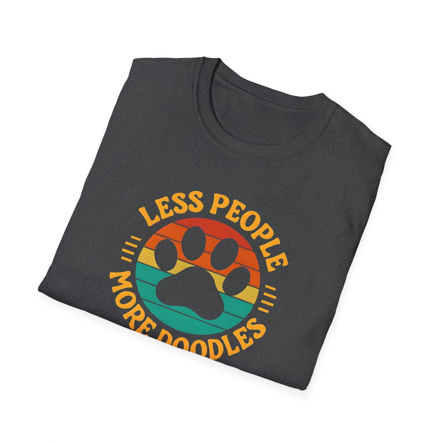 Less People More Doodles. Unisex T-Shirt, Casual Gift, Pet Lover Apparel, Art Lover T-Shirt, Fun Everyday Wear, Quirky Tee