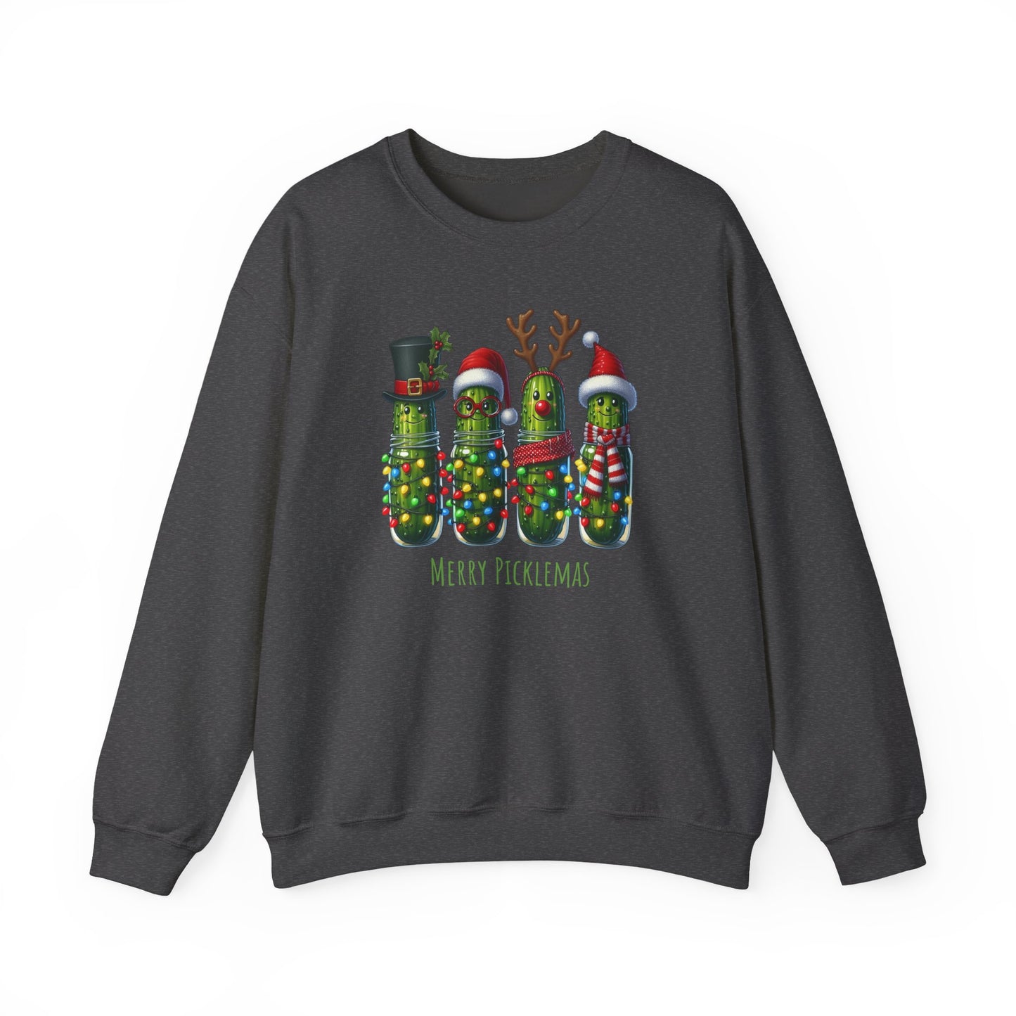 Pickle-Themed Sweatshirt: Merry Picklemas Crewneck for Holiday Cheer, Funny Gift for Pickle Lovers, Christmas Apparel