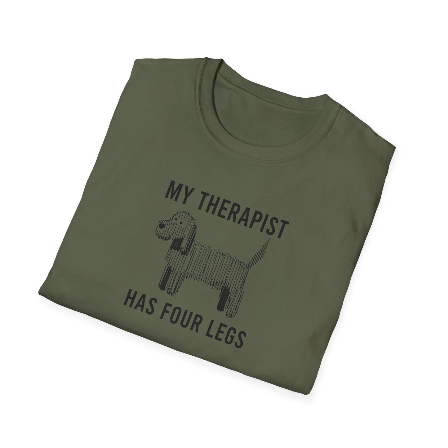 My Therapist Has Four Legs, Unisex Dog T-Shirt, Funny Animal Tee, Pet Lover Gift, Canine Support Shirt, Dog Mom Shirt