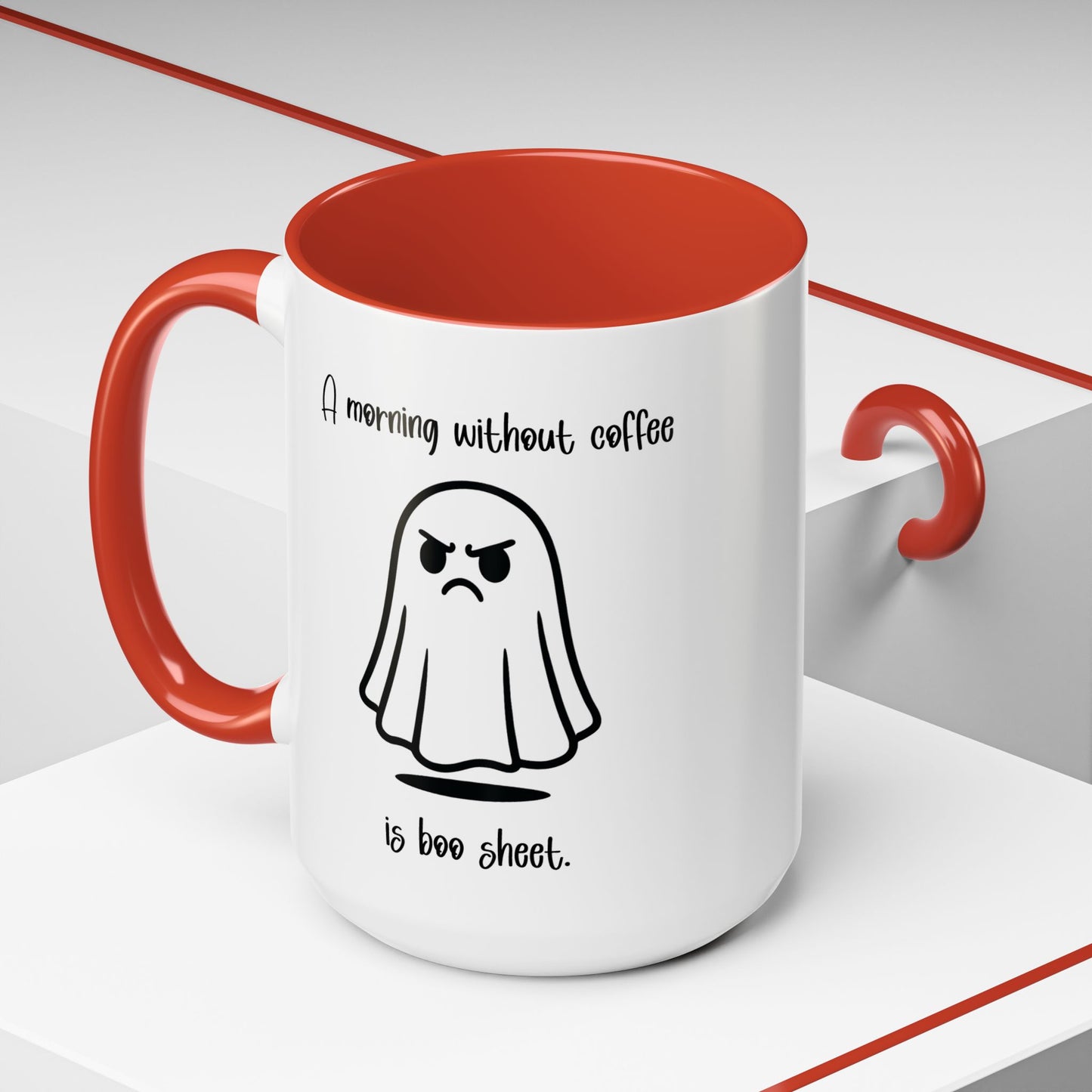 Funny Ghost Coffee Mug - A Morning Without Coffee is Boo Sheet, Funny Halloween Gift