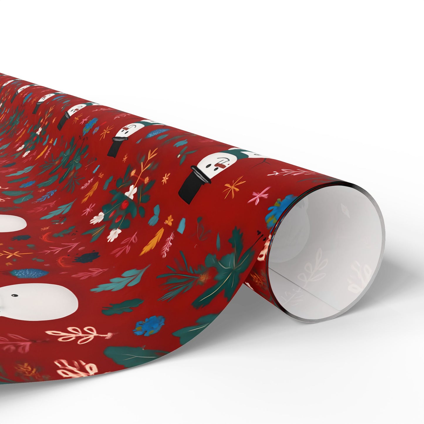 Festive Christmas Wrapping Paper with Snowman Art