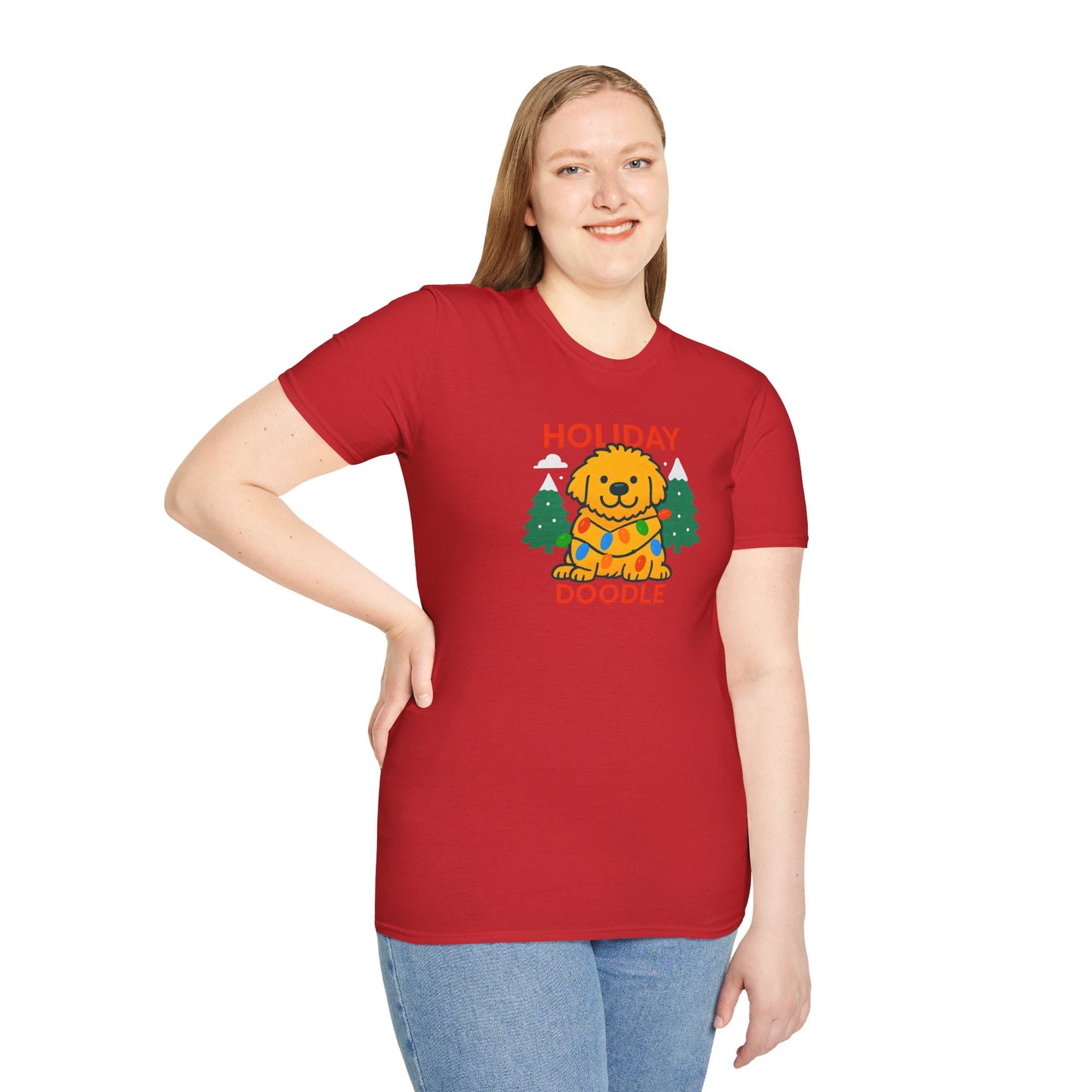 Holiday Doodle. Festive Dog Lover T-Shirt, Cute Pet Shirt, Holiday Gift, Unisex Graphic Tee, Christmas Apparel, Winter Fashion