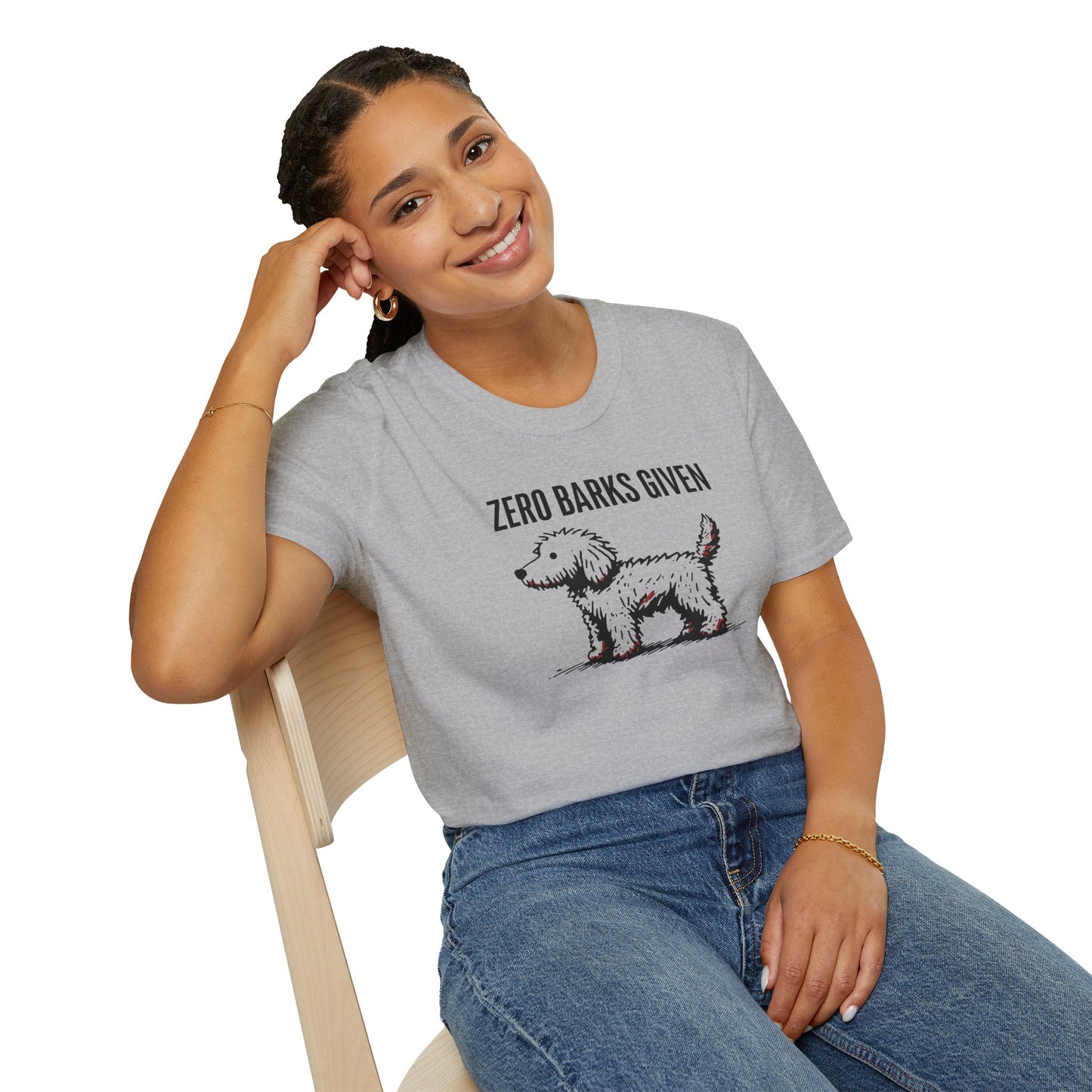 Funny Dog Lover T-Shirt: Zero Barks Given, Pet Owner Gift, Casual Wear, Animal Lover Top, Gift for Dog Moms