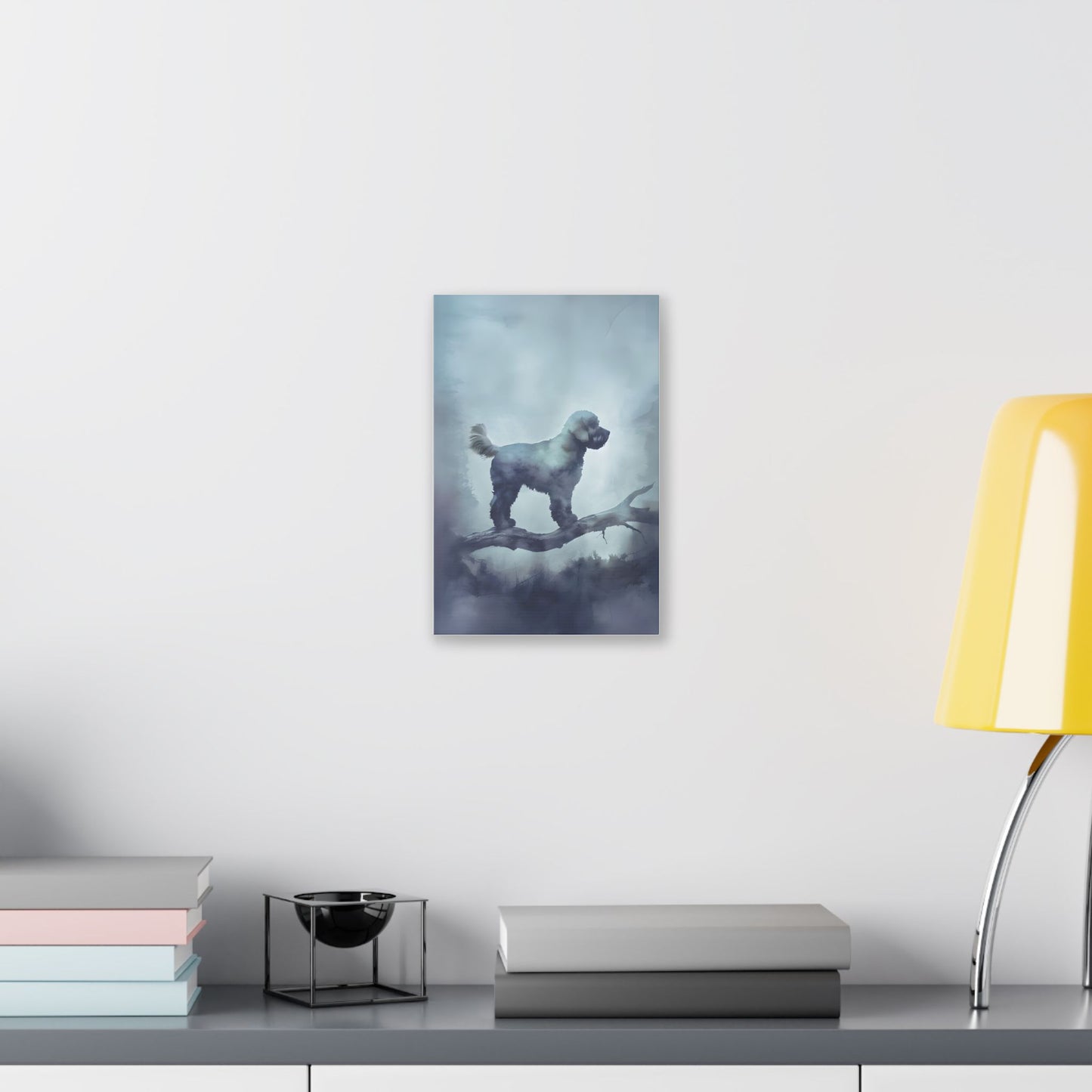 Elegant Dog Silhouette Canvas Art, Pet Lover Wall Decor, Home Decoration, Dog Owner Gift, Unique Animal Art, Gallery Wrap Print