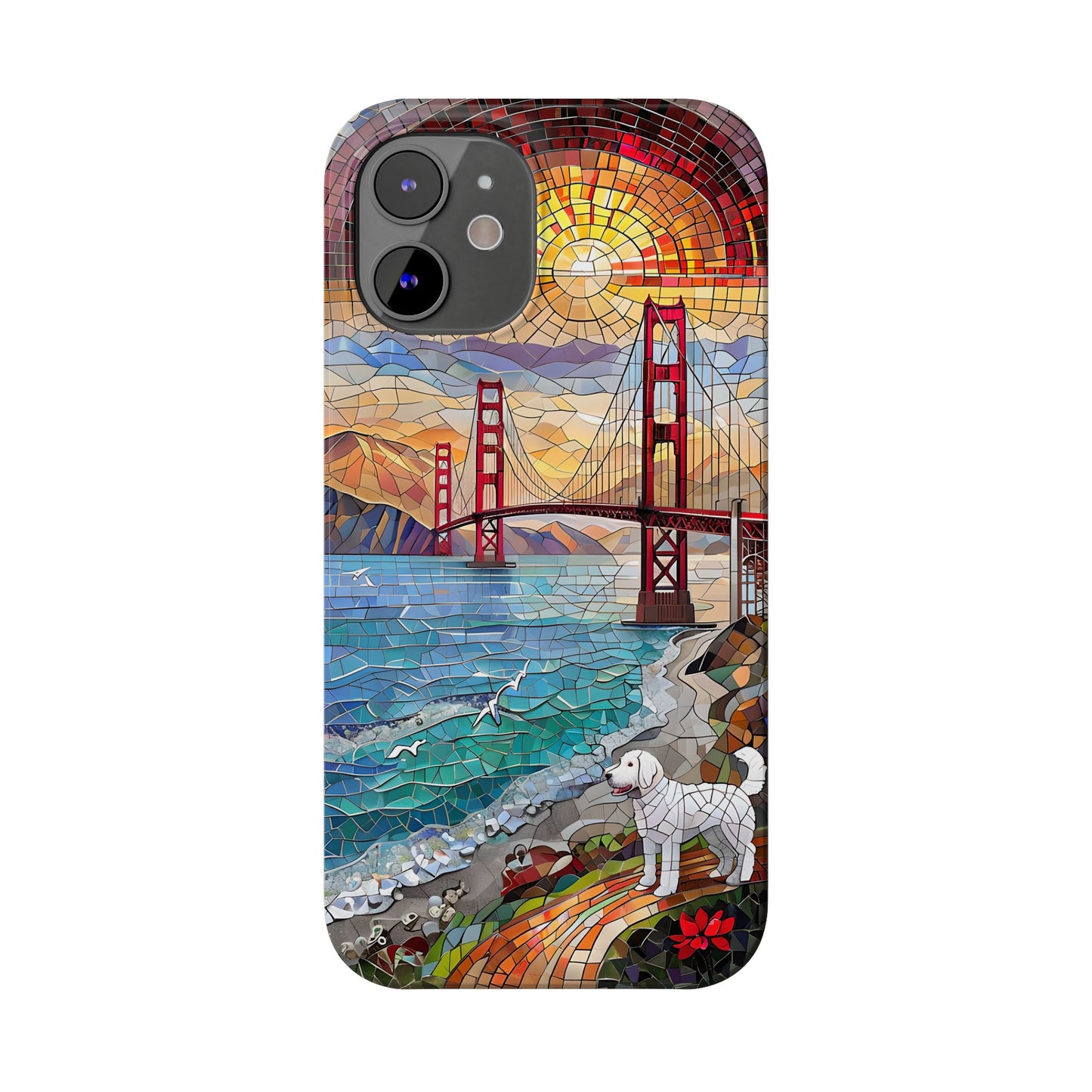 Mountain Landscape Slim Mobile Phone Cases, Phone Accessories, Doodle Dog Cell Phone Case
