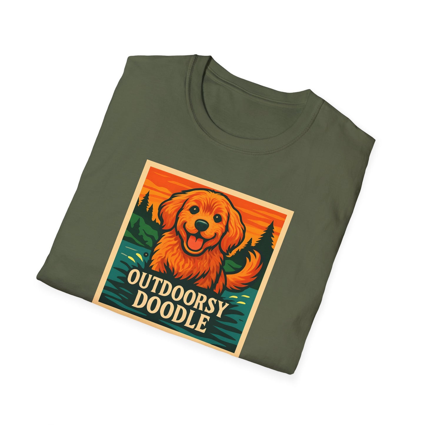 Outdoorsy Doodle, Adventure Dog T-Shirt, Pet Lover Gift, Casual Wear, Nature Lover Tee, Dog Owner Apparel, Doodle Art Shirt