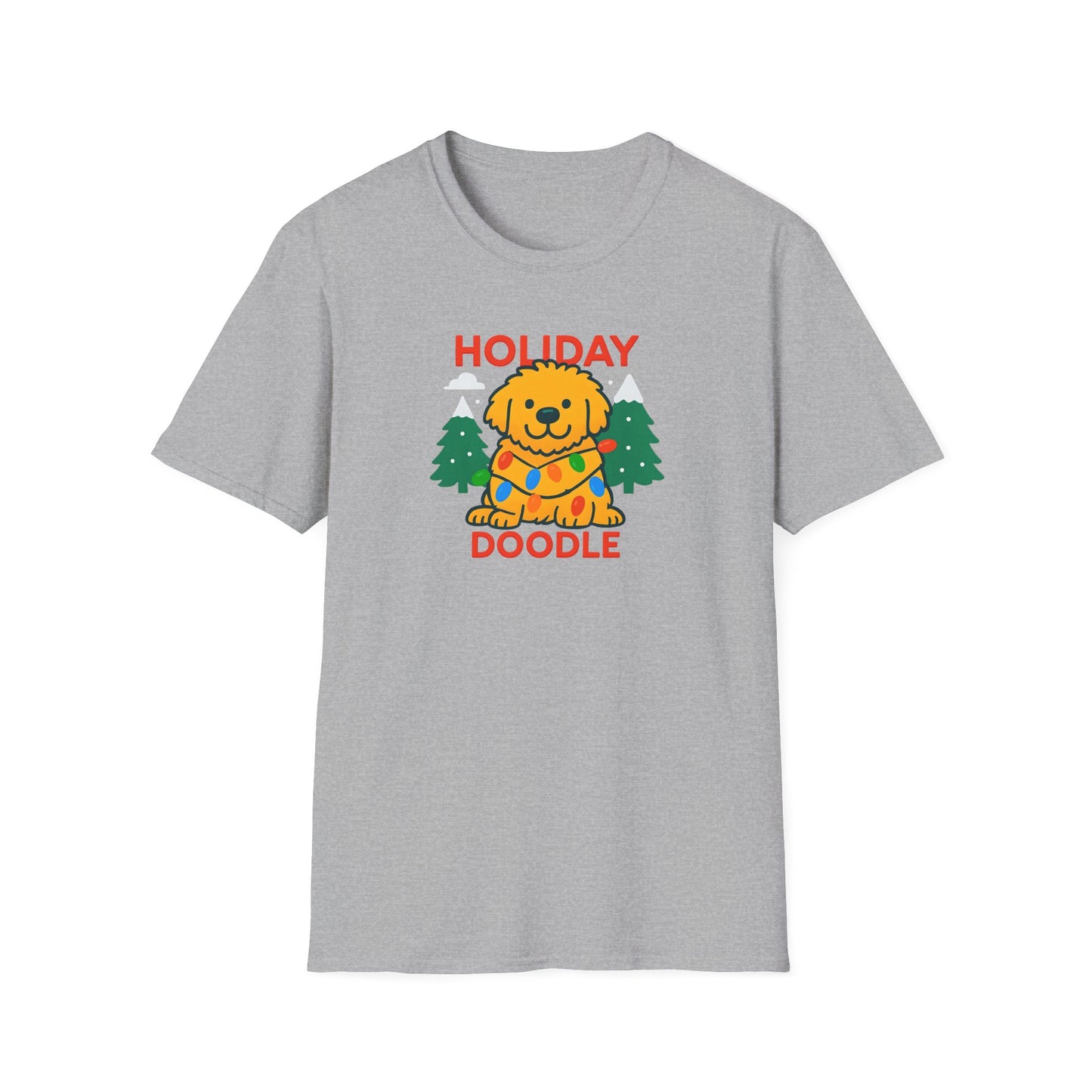 Holiday Doodle. Festive Dog Lover T-Shirt, Cute Pet Shirt, Holiday Gift, Unisex Graphic Tee, Christmas Apparel, Winter Fashion