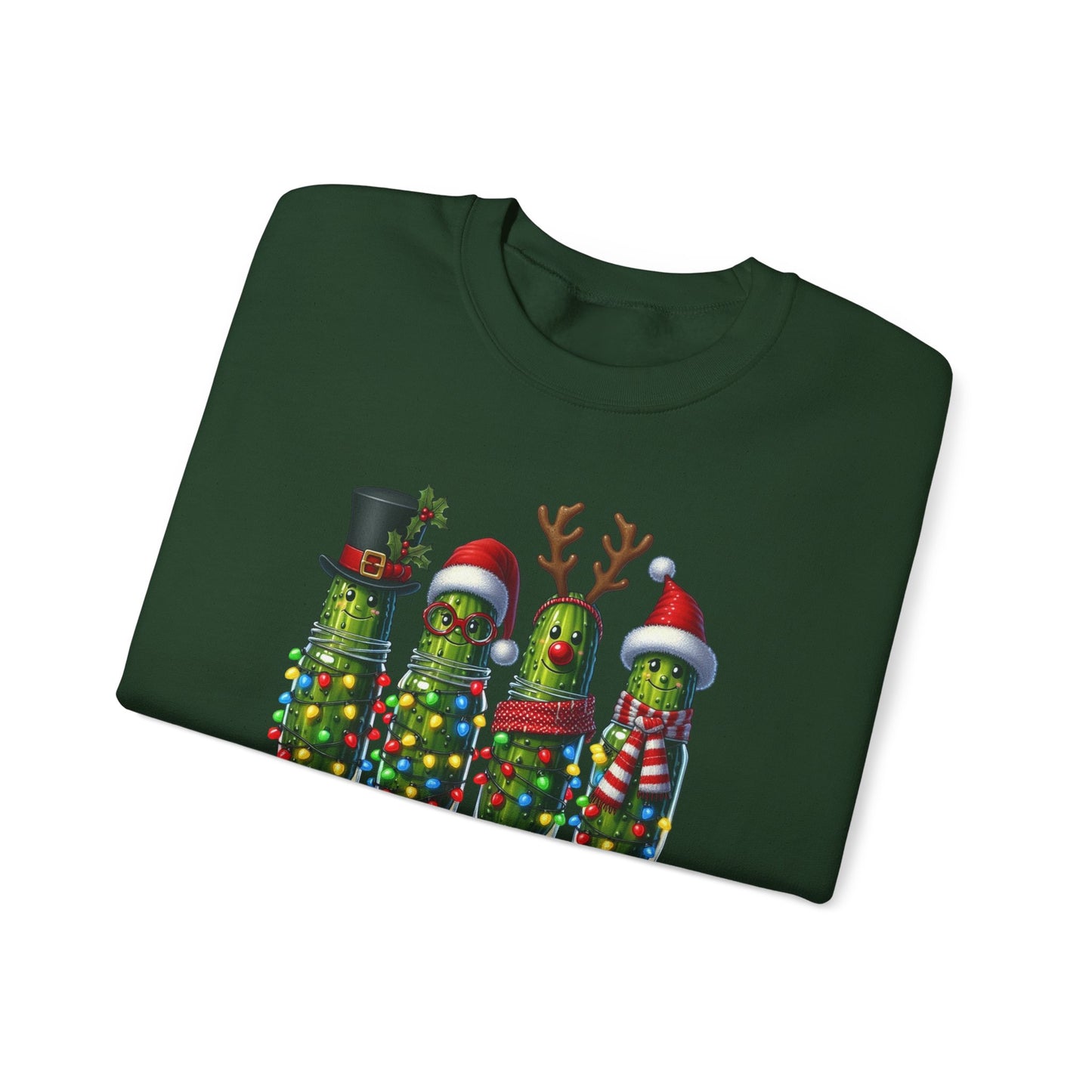Pickle-Themed Sweatshirt: Merry Picklemas Crewneck for Holiday Cheer, Funny Gift for Pickle Lovers, Christmas Apparel