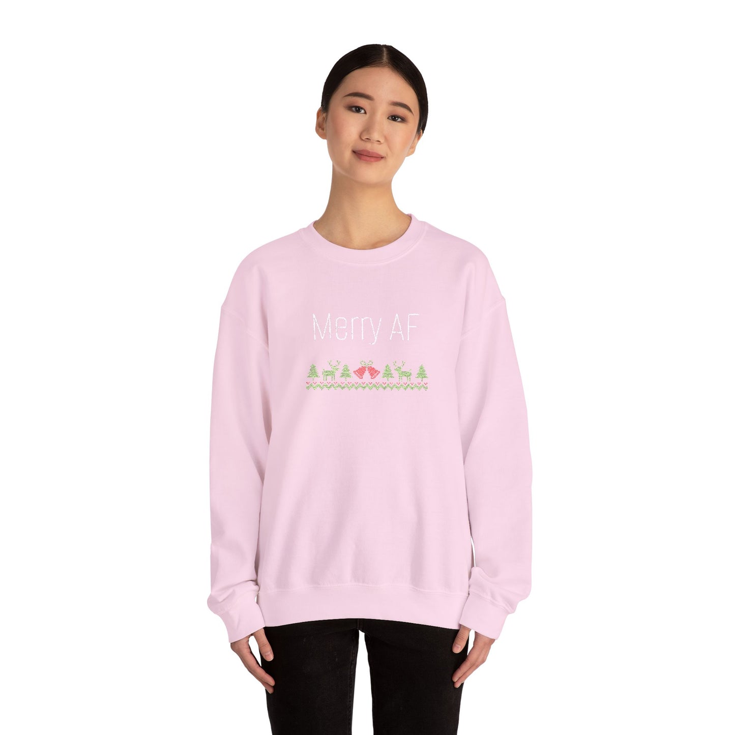 Merry AF Ugly Sweater, Holiday Apparel, Funny Christmas Gift, Unisex Sweatshirt