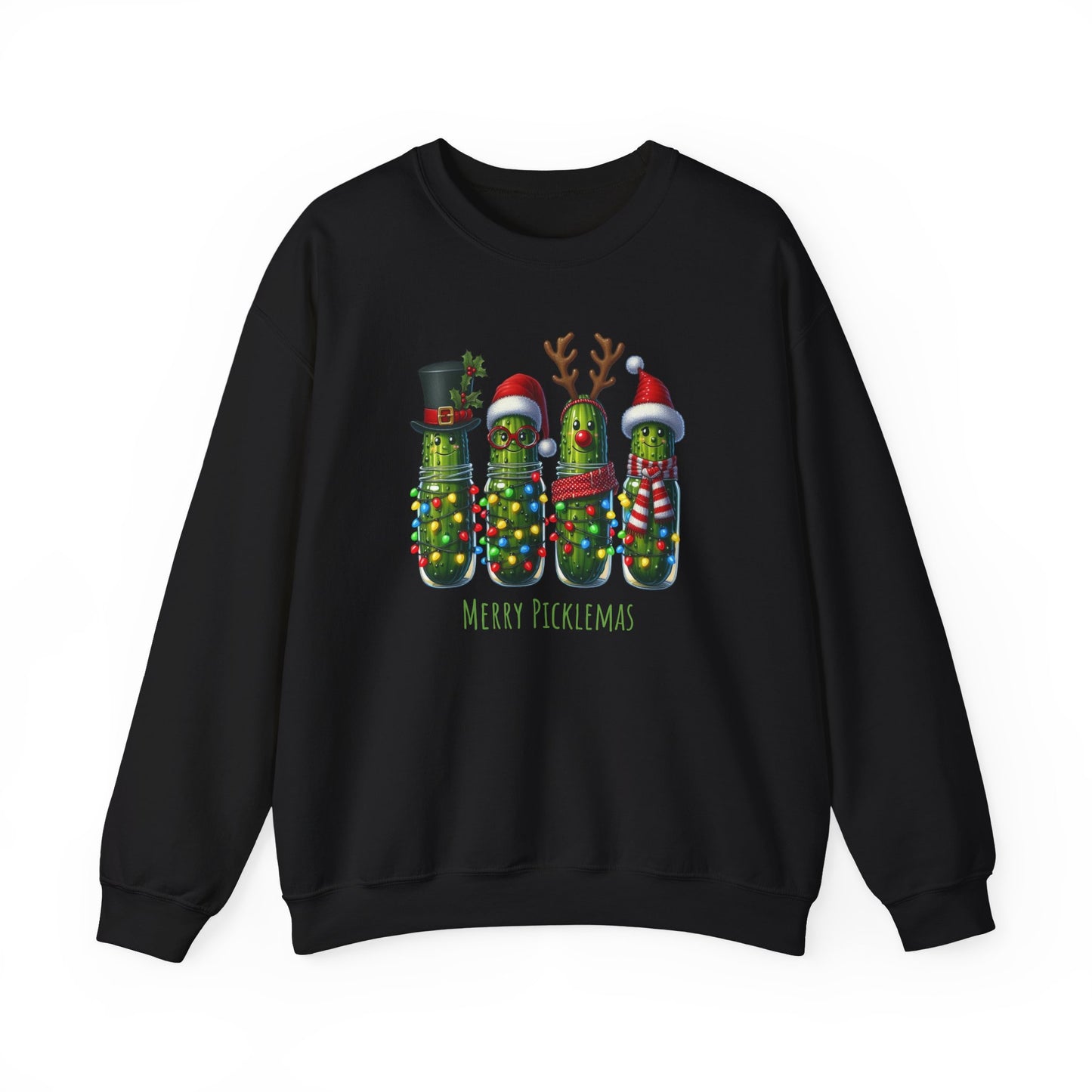 Pickle-Themed Sweatshirt: Merry Picklemas Crewneck for Holiday Cheer, Funny Gift for Pickle Lovers, Christmas Apparel