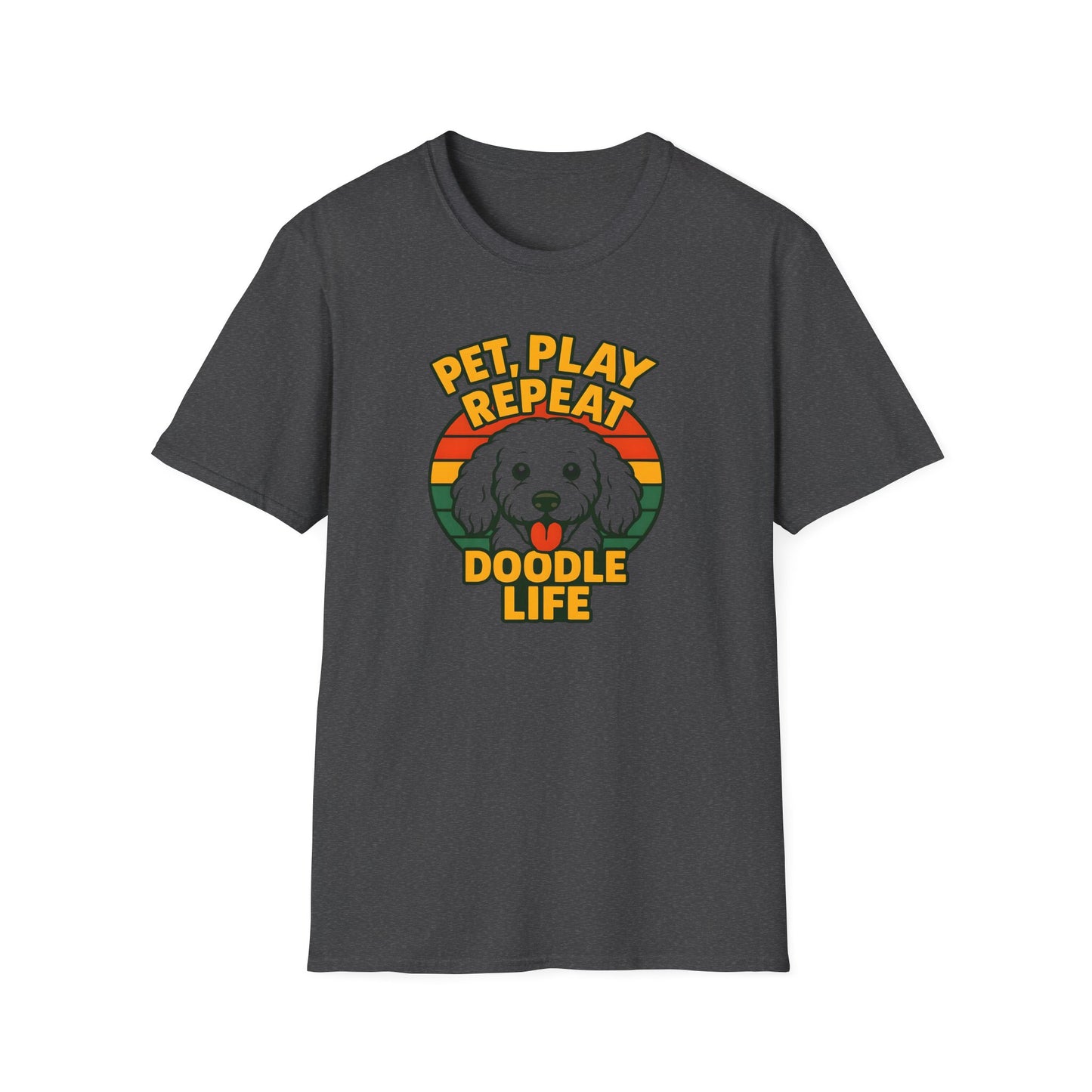 Pet. Play. Repeat. Doodle Life Pet Lover T-Shirt, Cute Dog Shirt, Pet Play Repeat Tee, Gift for Dog Owners, Animal Lover Apparel