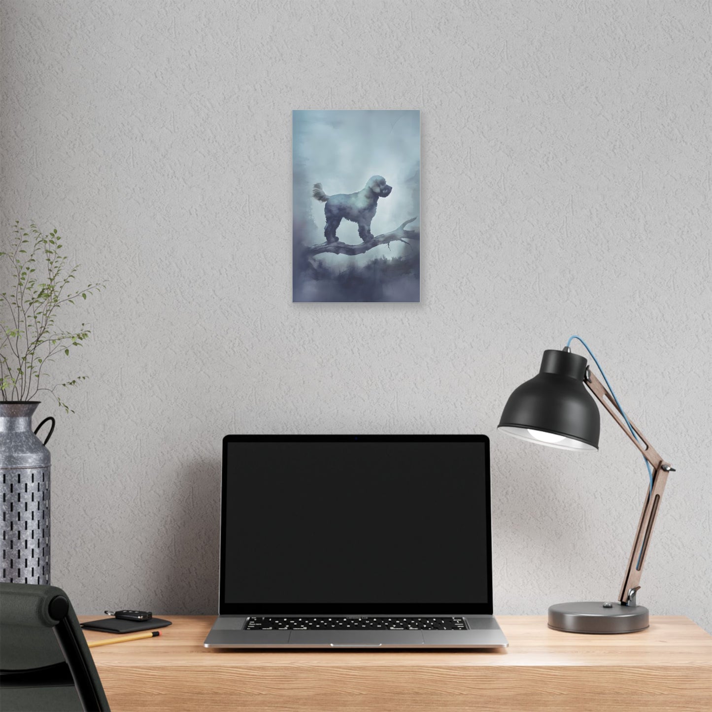 Elegant Dog Silhouette Canvas Art, Pet Lover Wall Decor, Home Decoration, Dog Owner Gift, Unique Animal Art, Gallery Wrap Print