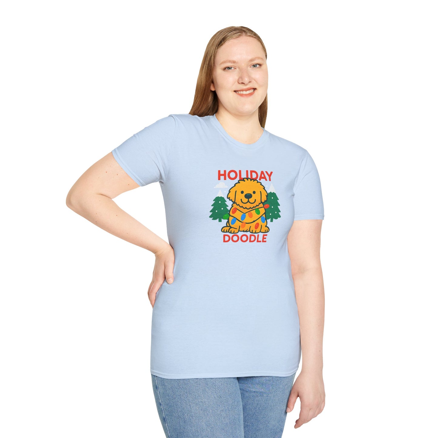 Holiday Doodle. Festive Dog Lover T-Shirt, Cute Pet Shirt, Holiday Gift, Unisex Graphic Tee, Christmas Apparel, Winter Fashion