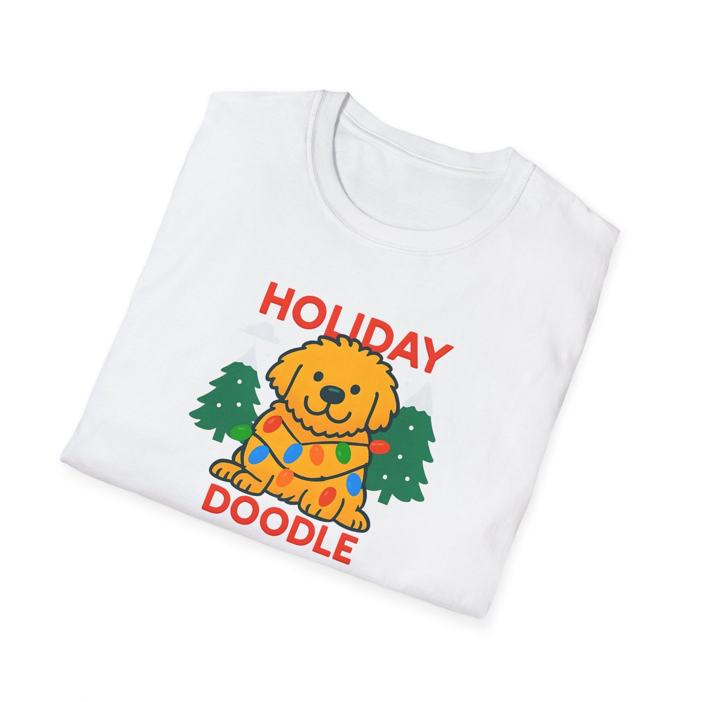 Holiday Doodle. Festive Dog Lover T-Shirt, Cute Pet Shirt, Holiday Gift, Unisex Graphic Tee, Christmas Apparel, Winter Fashion