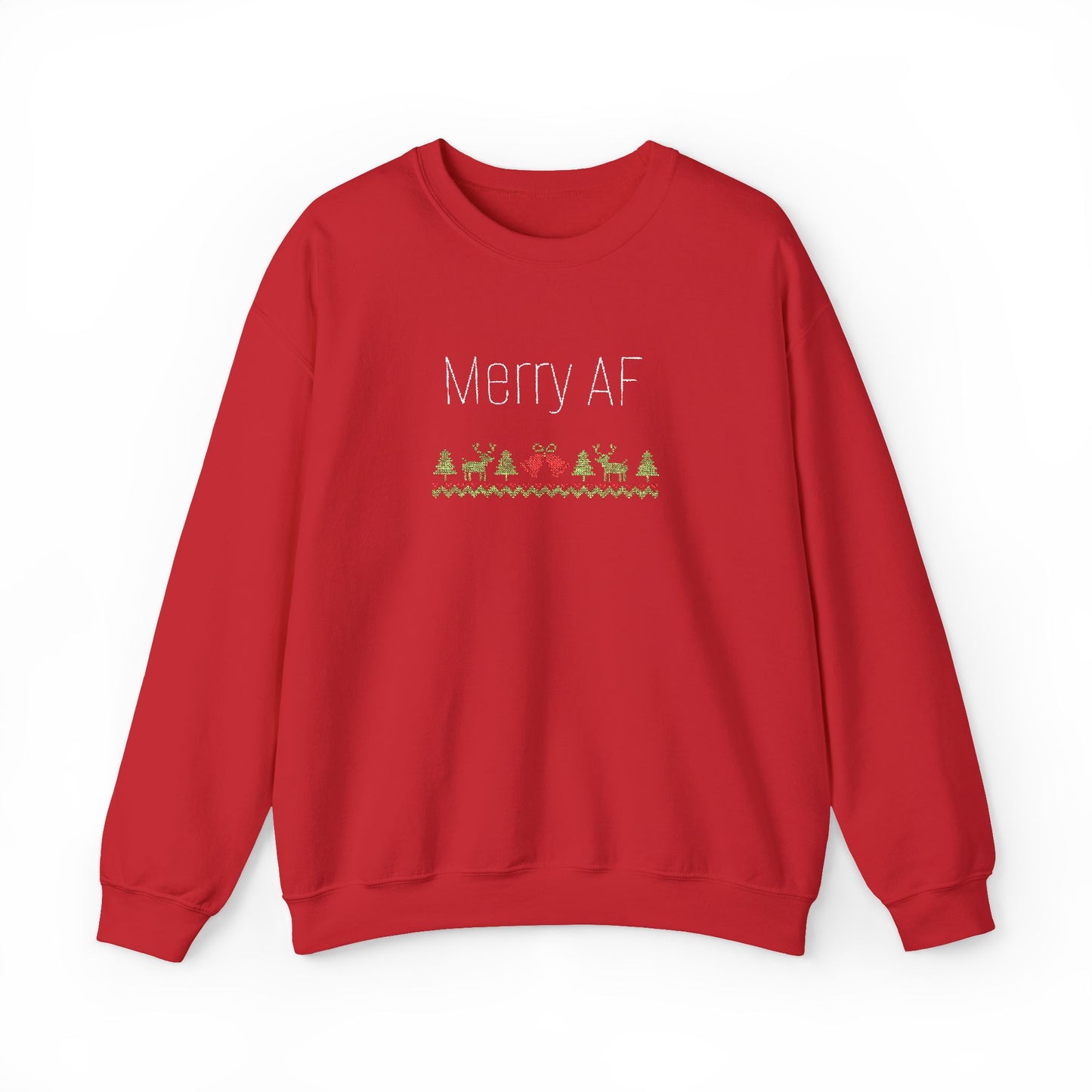 Merry AF Ugly Sweater, Holiday Apparel, Funny Christmas Gift, Unisex Sweatshirt