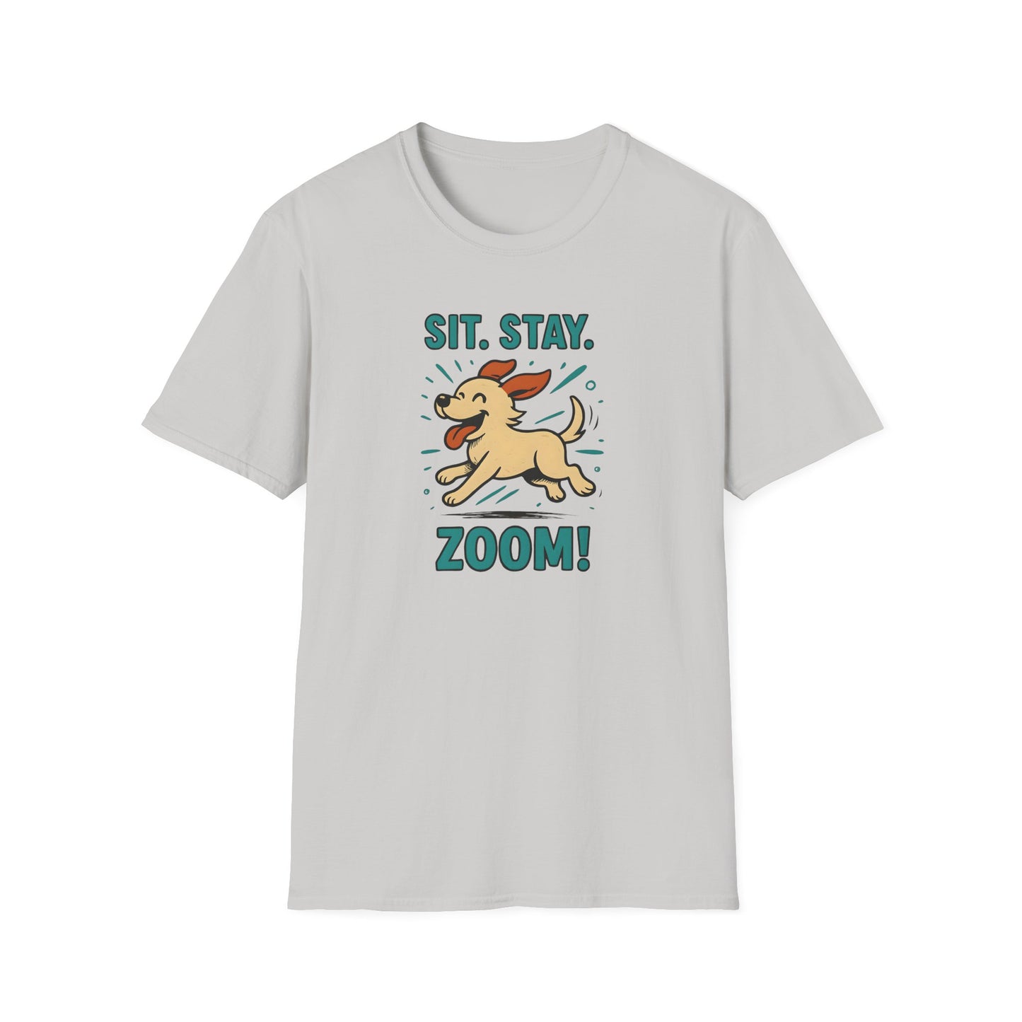 Sit. Stay. Zoom. Playful Doodle Dog Lover T-Shirt, Pet Gift, Funny Tee for Dog Owners, Gift for Moms