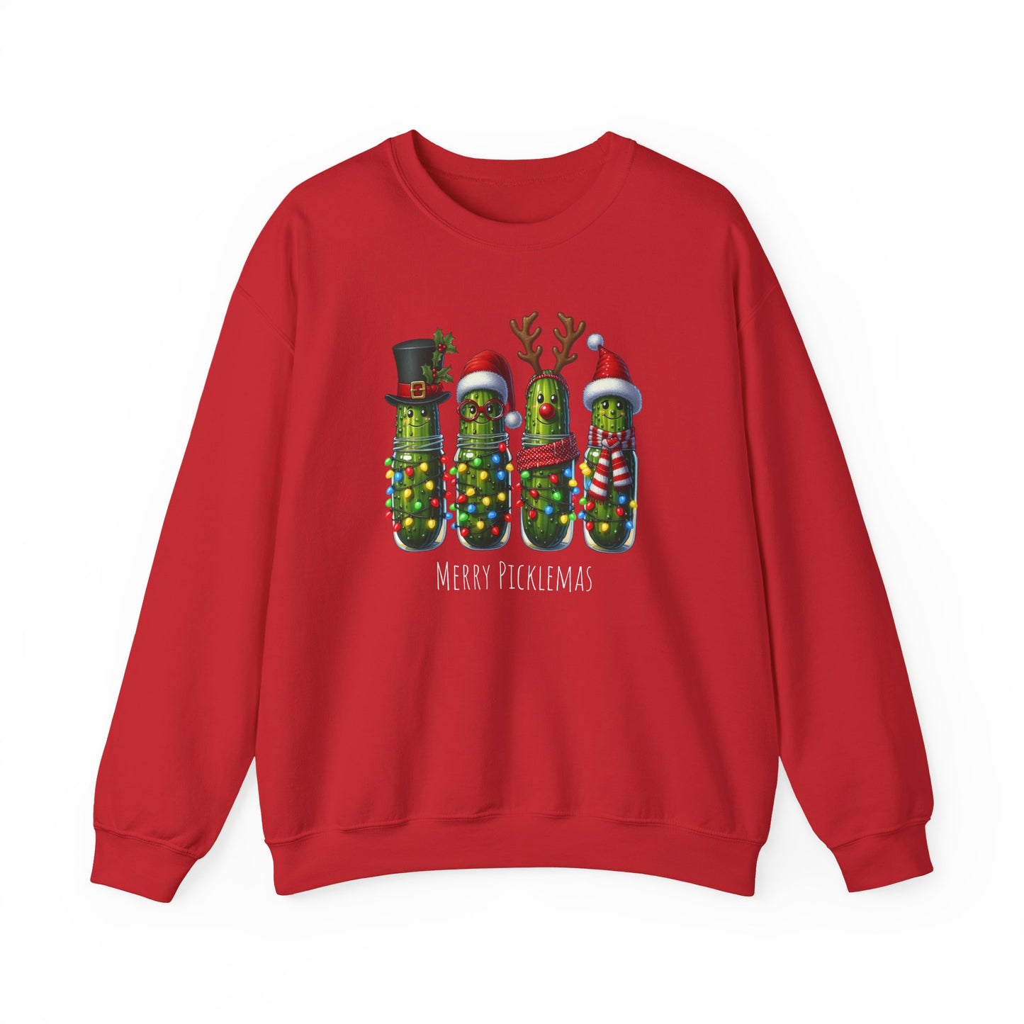 Pickle-Themed Sweatshirt: Merry Picklemas Crewneck for Holiday Cheer, Funny Gift for Pickle Lovers, Christmas Apparel