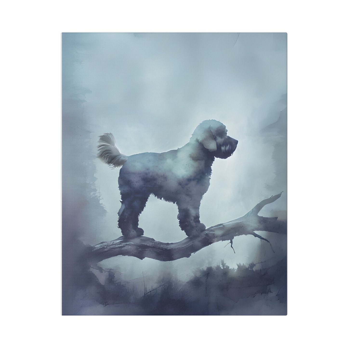 Elegant Dog Silhouette Canvas Art, Pet Lover Wall Decor, Home Decoration, Dog Owner Gift, Unique Animal Art, Gallery Wrap Print