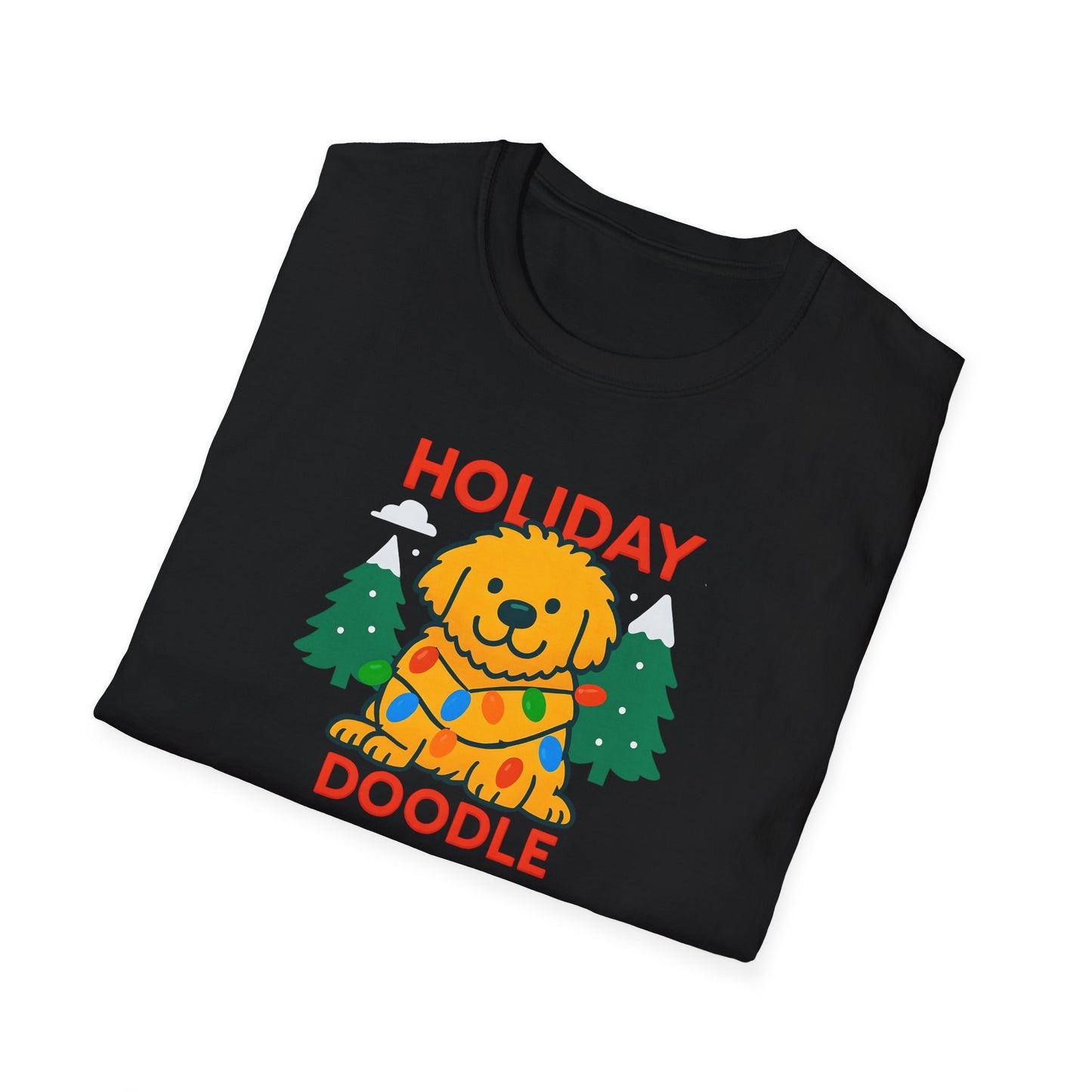 Holiday Doodle. Festive Dog Lover T-Shirt, Cute Pet Shirt, Holiday Gift, Unisex Graphic Tee, Christmas Apparel, Winter Fashion