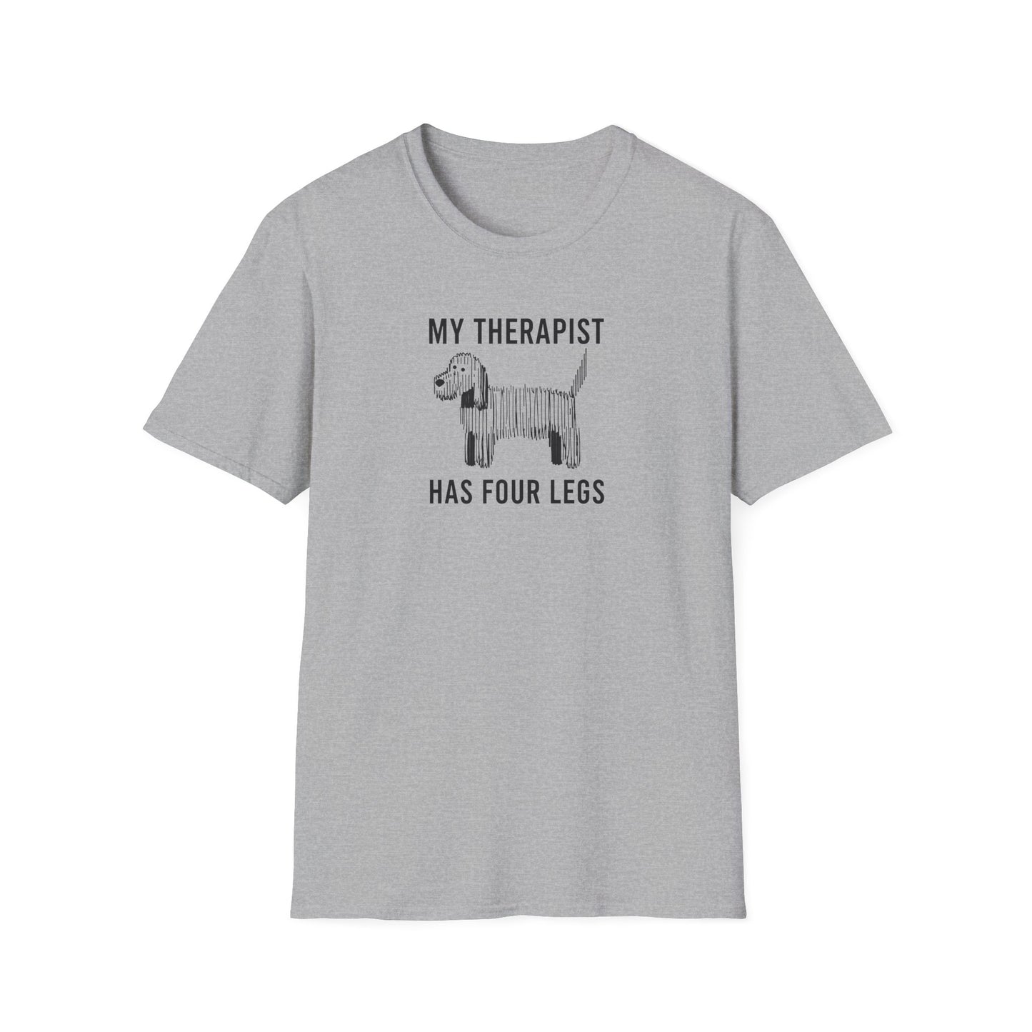 My Therapist Has Four Legs, Unisex Dog T-Shirt, Funny Animal Tee, Pet Lover Gift, Canine Support Shirt, Dog Mom Shirt
