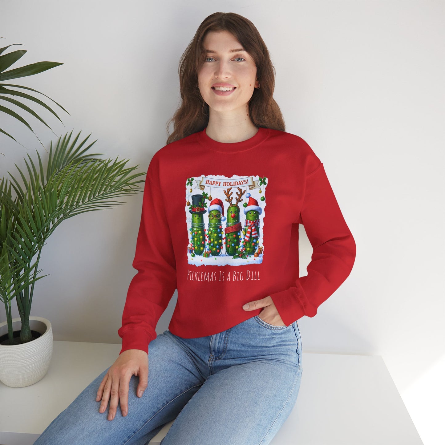 Christmas Is A Big Dill: Ugly Sweater: Holiday Cheer, Funny Gift for Pickle Lovers, Christmas Apparel