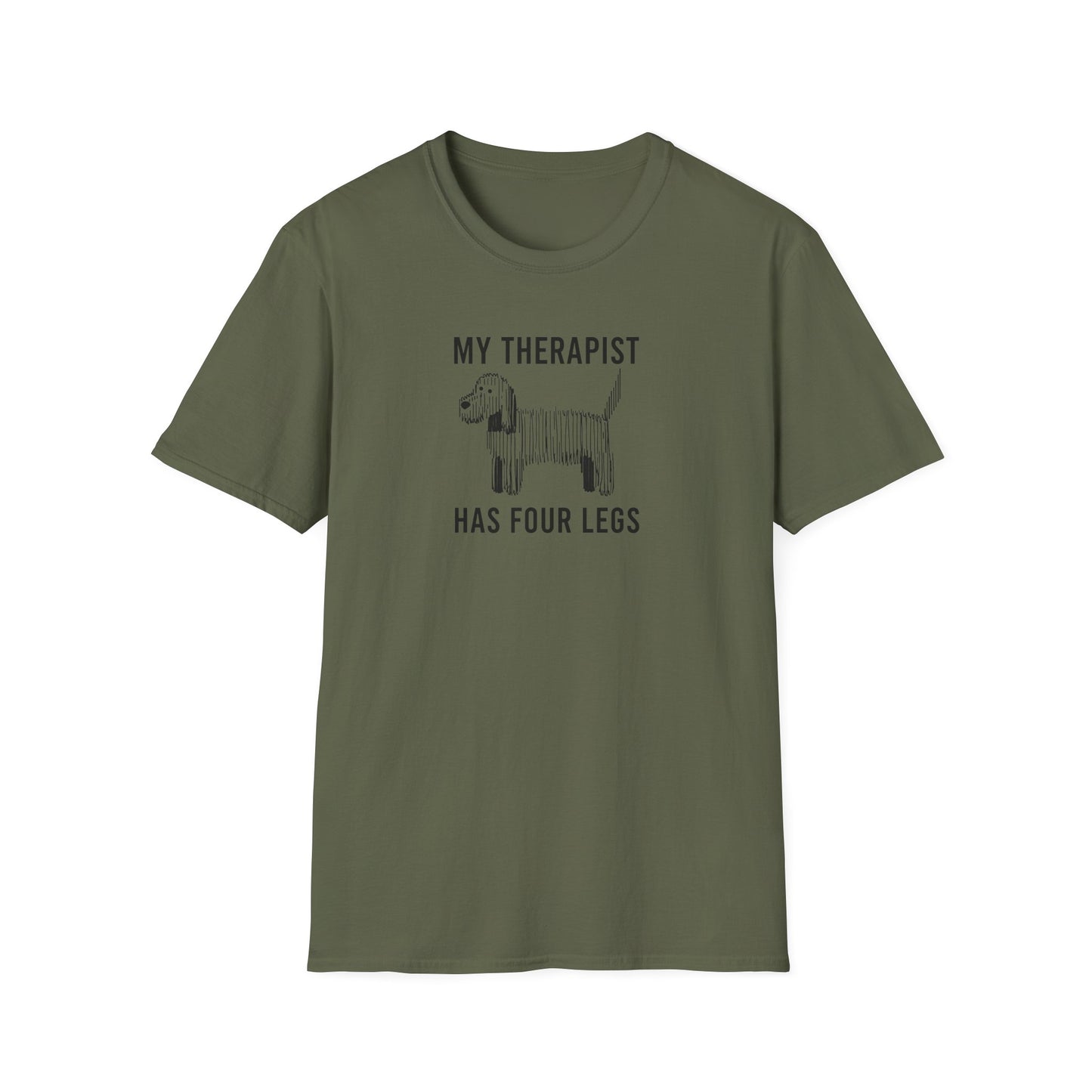 My Therapist Has Four Legs, Unisex Dog T-Shirt, Funny Animal Tee, Pet Lover Gift, Canine Support Shirt, Dog Mom Shirt