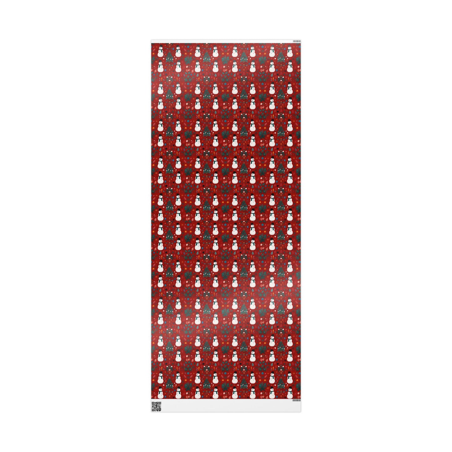 Festive Christmas Wrapping Paper with Snowman Art