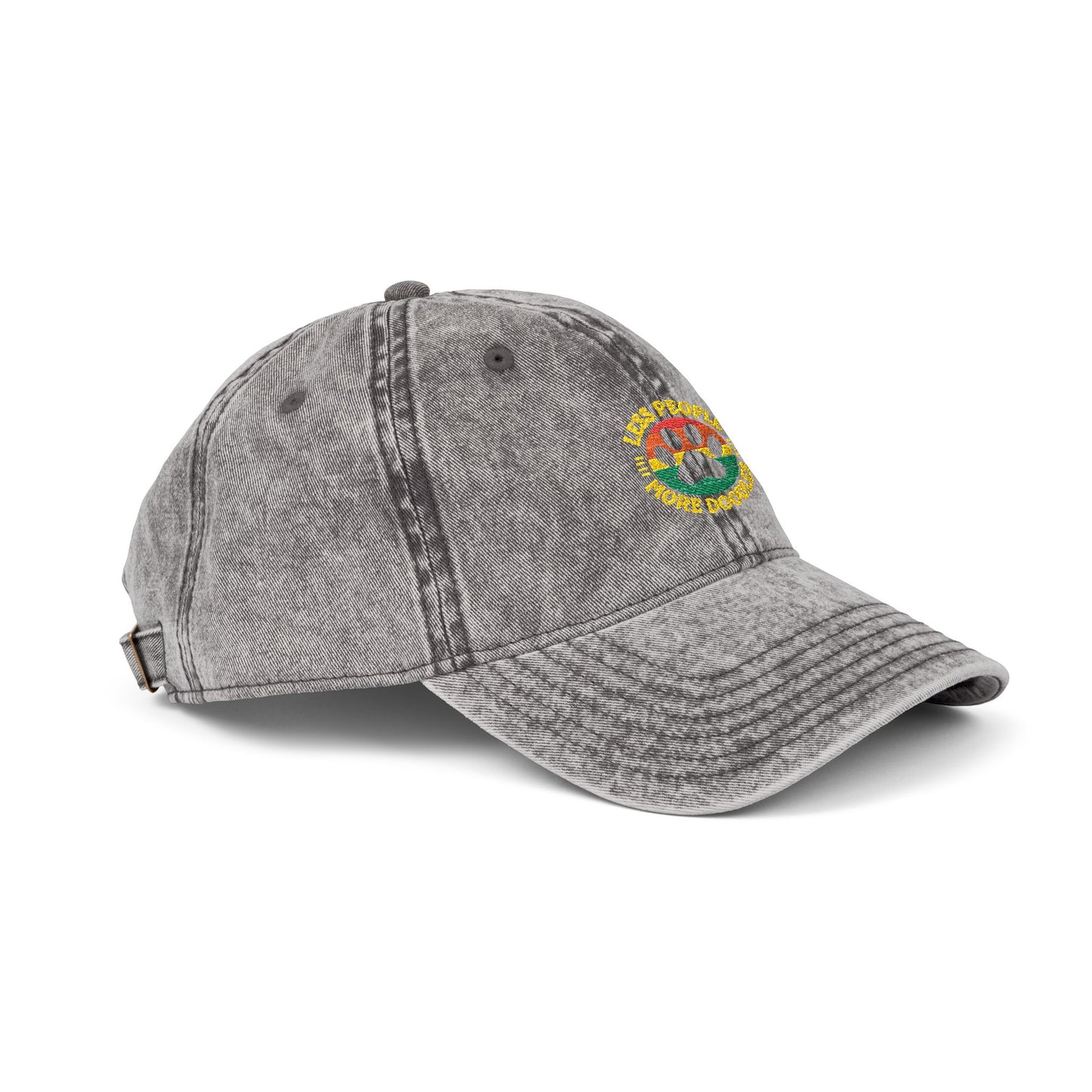 Vintage Embroidered Dog Cap, Less People - More Doodles, Casual Baseball Hat, Gift for Pet Lovers