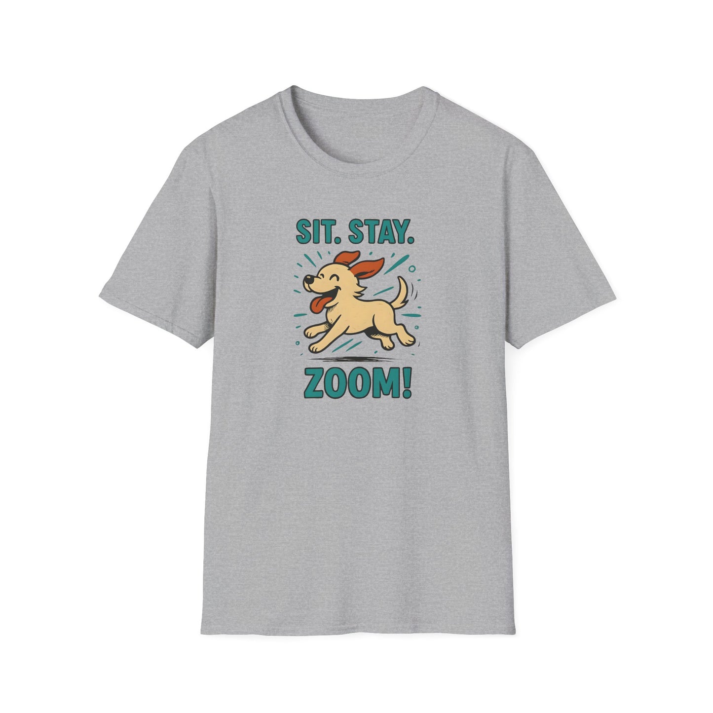 Sit. Stay. Zoom. Playful Doodle Dog Lover T-Shirt, Pet Gift, Funny Tee for Dog Owners, Gift for Moms