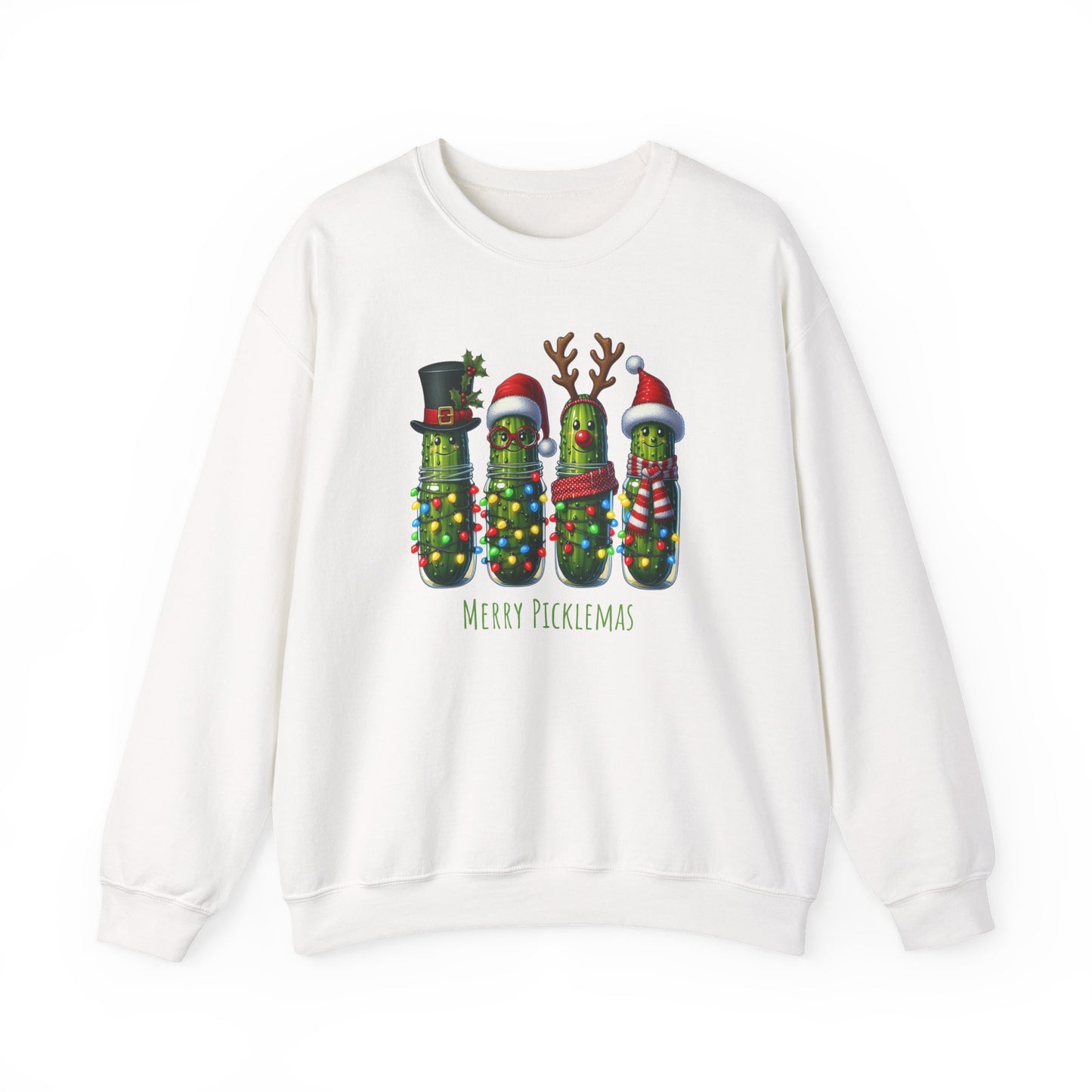 Pickle-Themed Sweatshirt: Merry Picklemas Crewneck for Holiday Cheer, Funny Gift for Pickle Lovers, Christmas Apparel