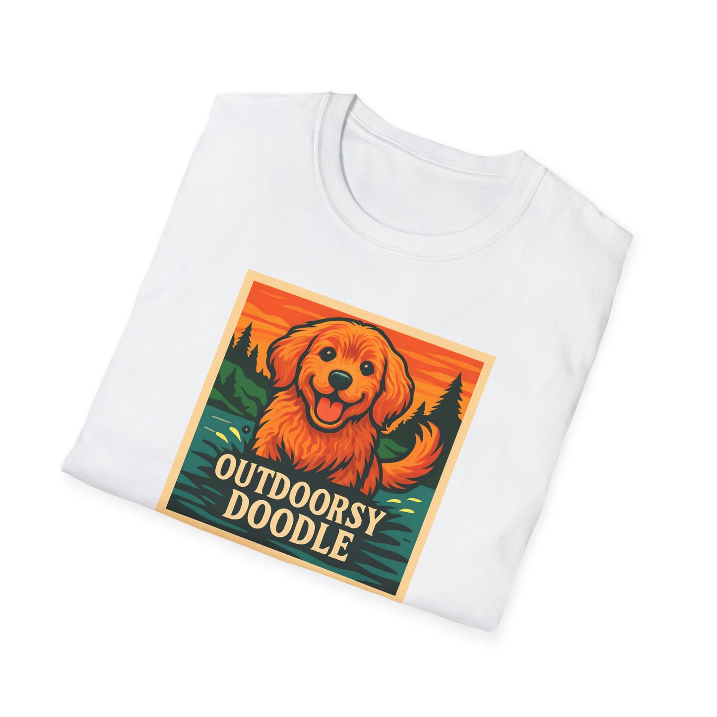 Outdoorsy Doodle, Adventure Dog T-Shirt, Pet Lover Gift, Casual Wear, Nature Lover Tee, Dog Owner Apparel, Doodle Art Shirt