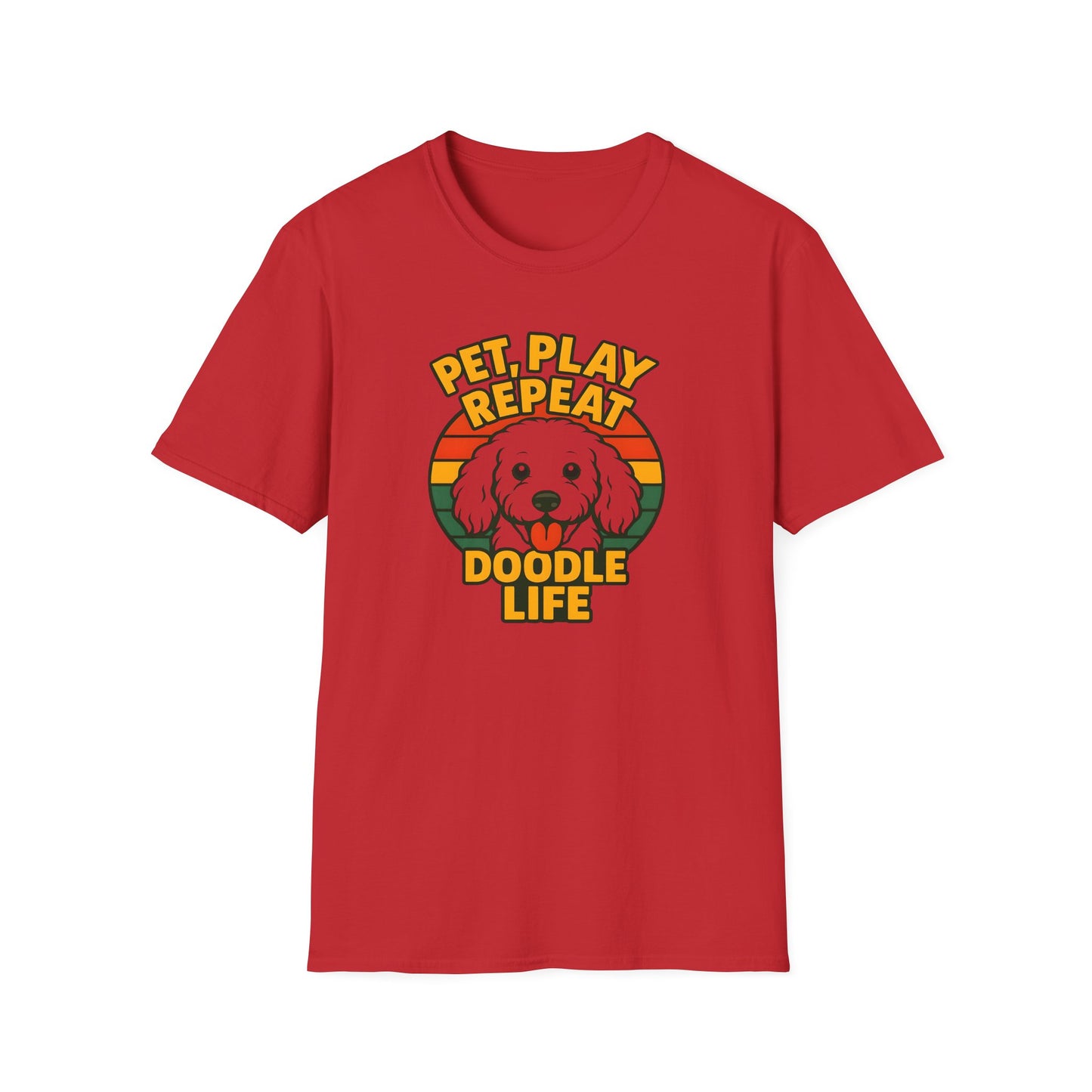 Pet. Play. Repeat. Doodle Life Pet Lover T-Shirt, Cute Dog Shirt, Pet Play Repeat Tee, Gift for Dog Owners, Animal Lover Apparel