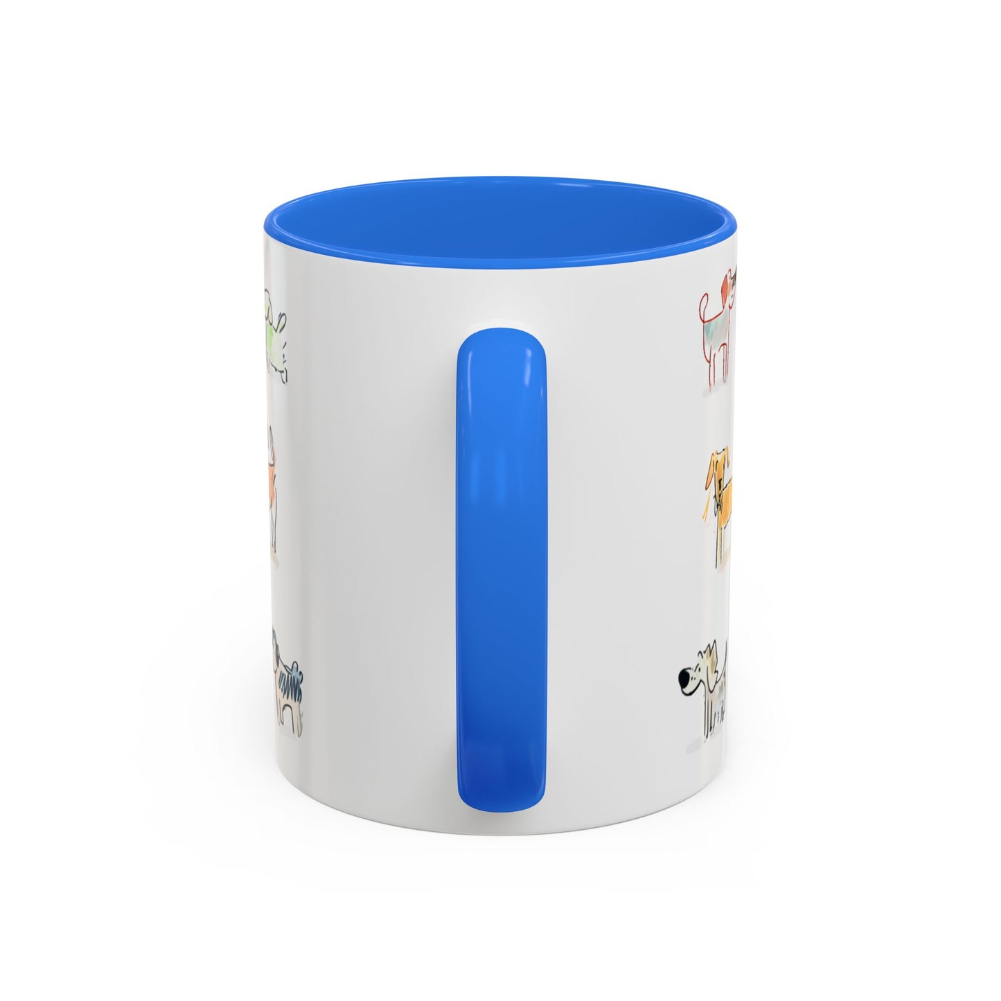 Colorful Doodle Dog-Themed Mugs, Cute Animal Mug, Pet Lover Gift, Coffee Cup, Dog Parent Present