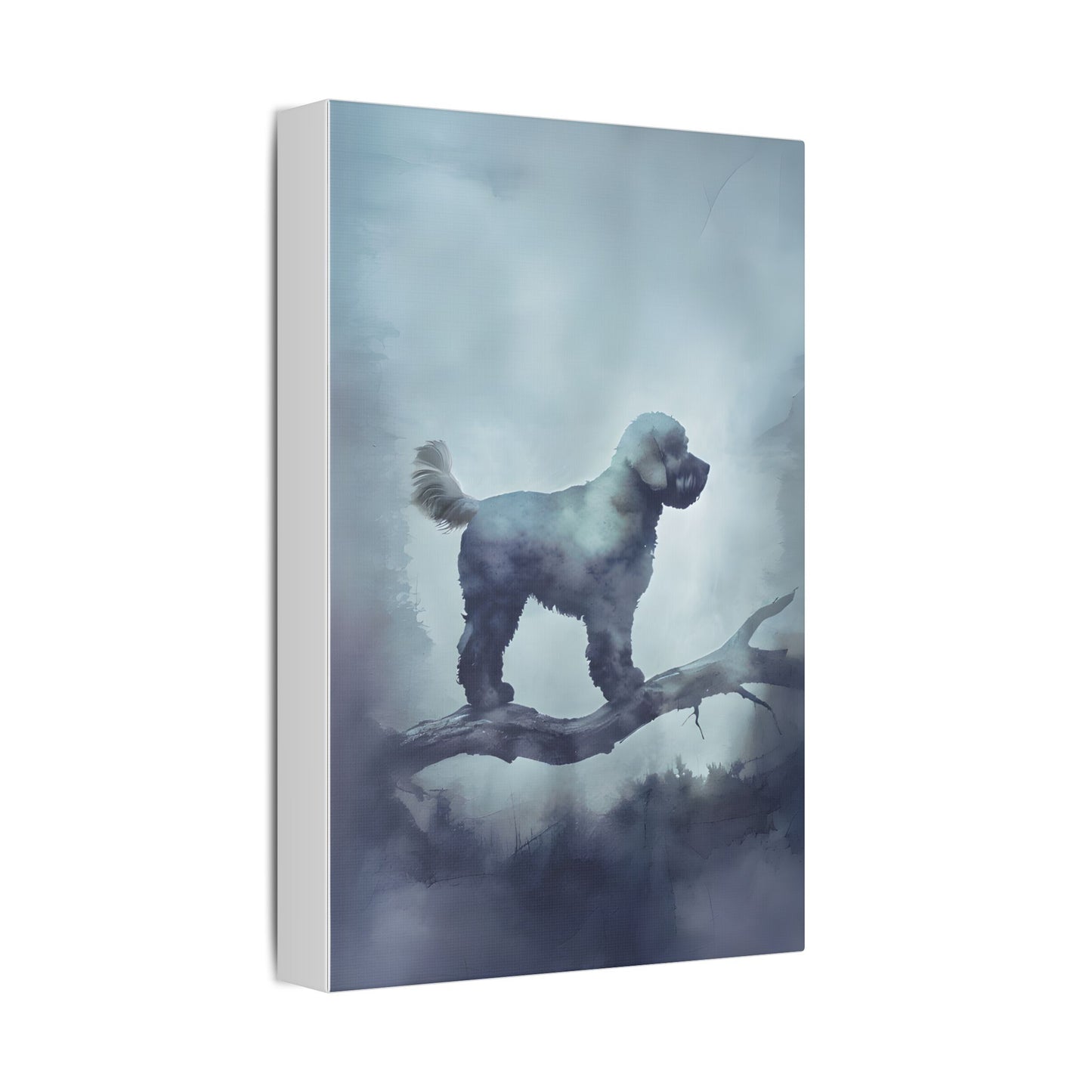 Elegant Dog Silhouette Canvas Art, Pet Lover Wall Decor, Home Decoration, Dog Owner Gift, Unique Animal Art, Gallery Wrap Print