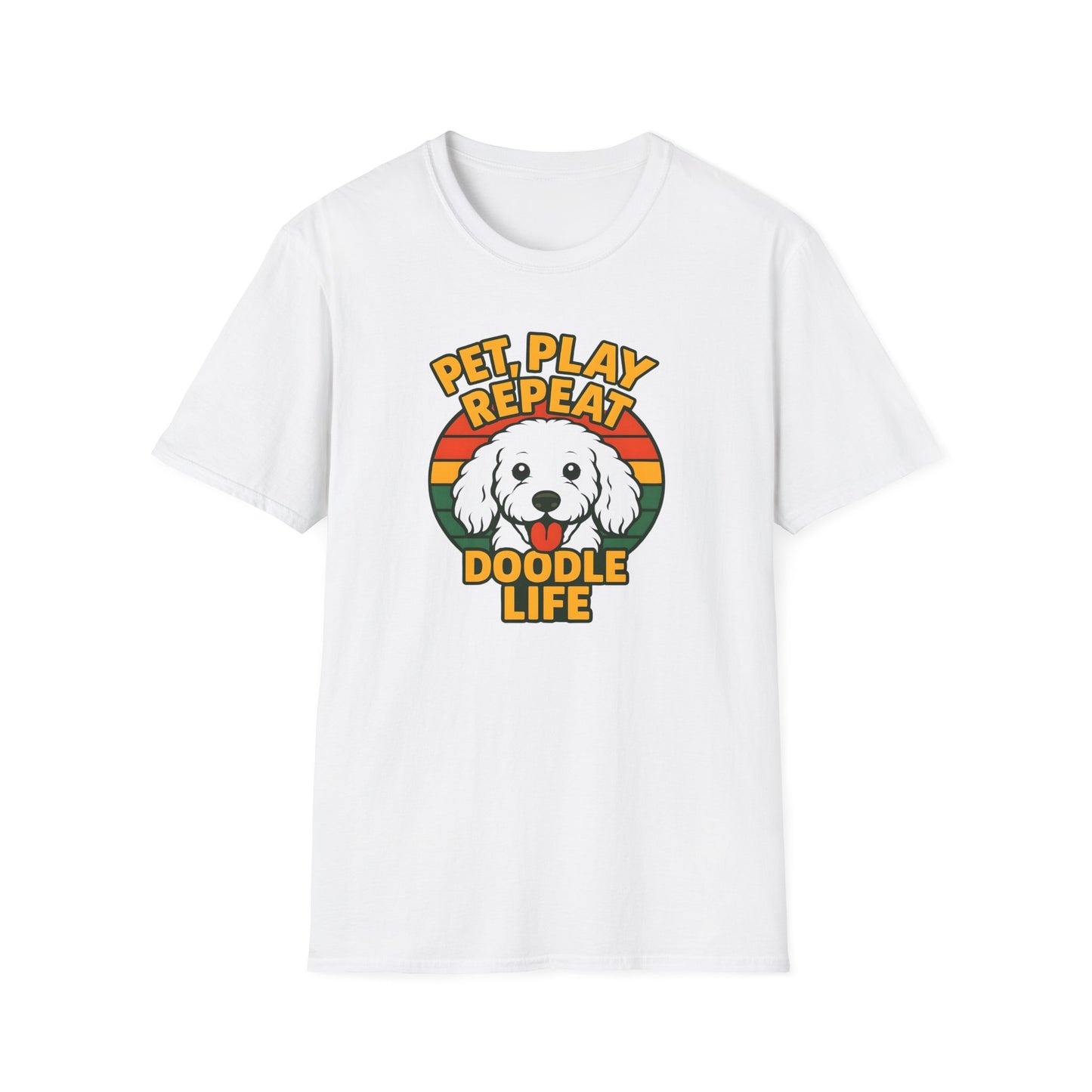Pet. Play. Repeat. Doodle Life Pet Lover T-Shirt, Cute Dog Shirt, Pet Play Repeat Tee, Gift for Dog Owners, Animal Lover Apparel