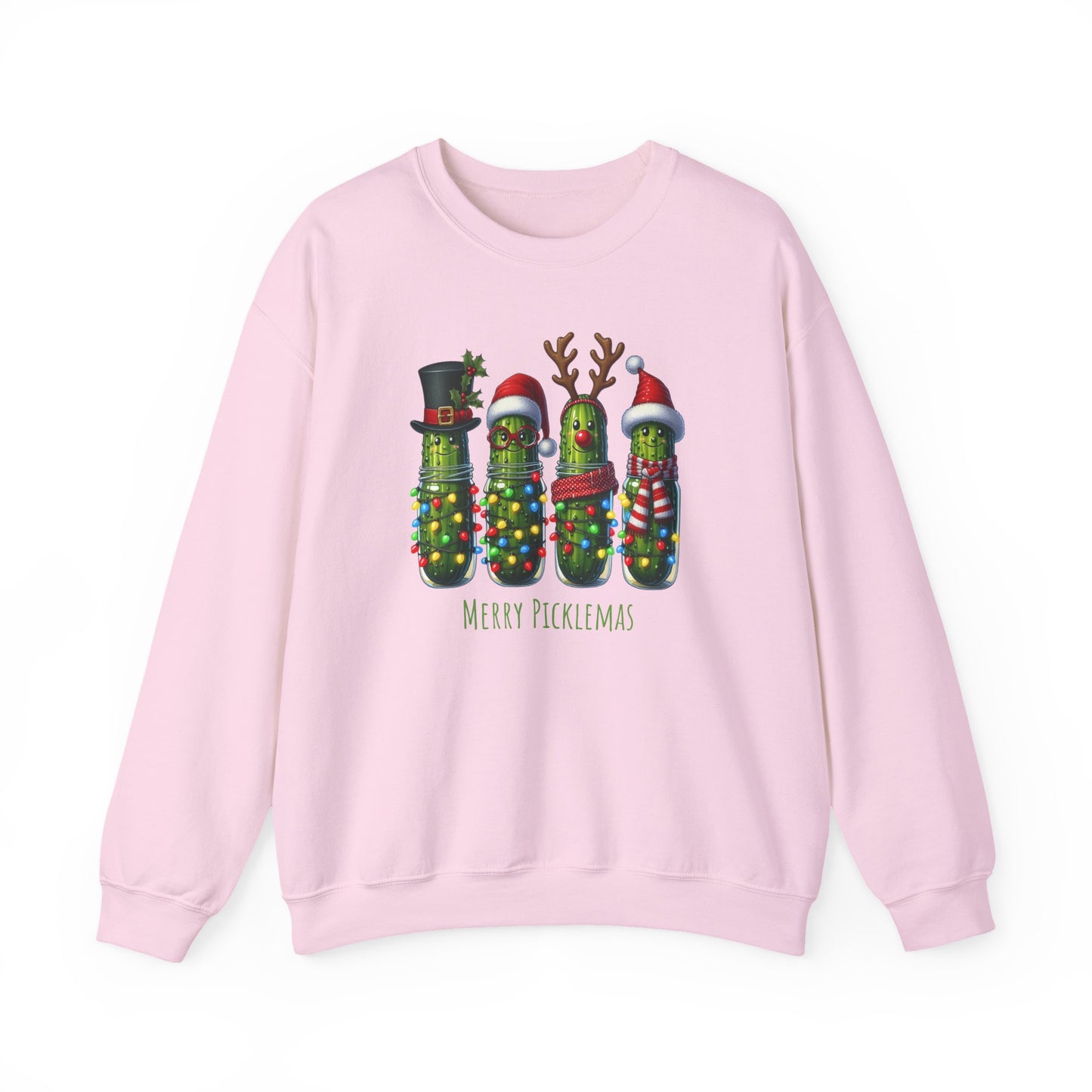 Pickle-Themed Sweatshirt: Merry Picklemas Crewneck for Holiday Cheer, Funny Gift for Pickle Lovers, Christmas Apparel