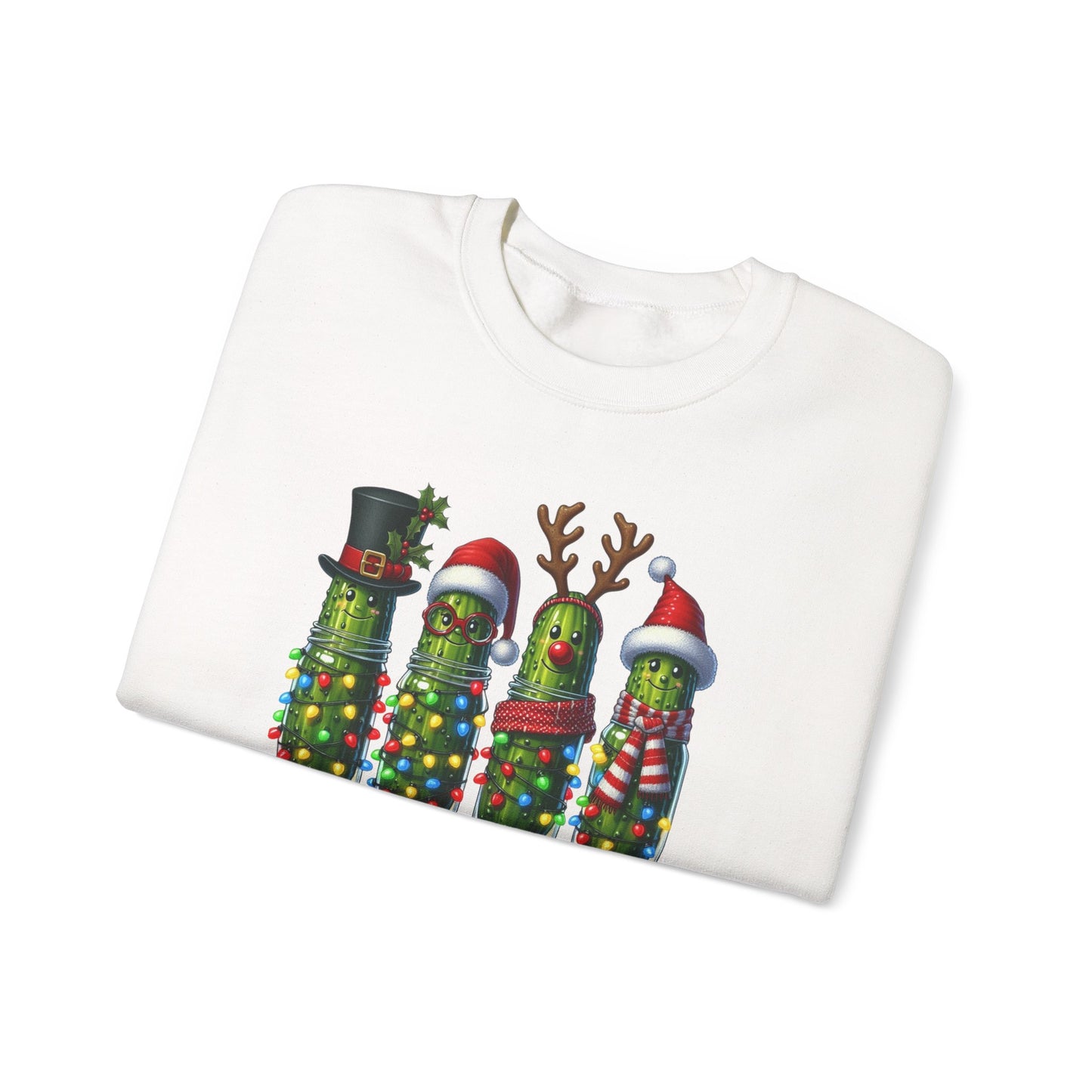Pickle-Themed Sweatshirt: Merry Picklemas Crewneck for Holiday Cheer, Funny Gift for Pickle Lovers, Christmas Apparel