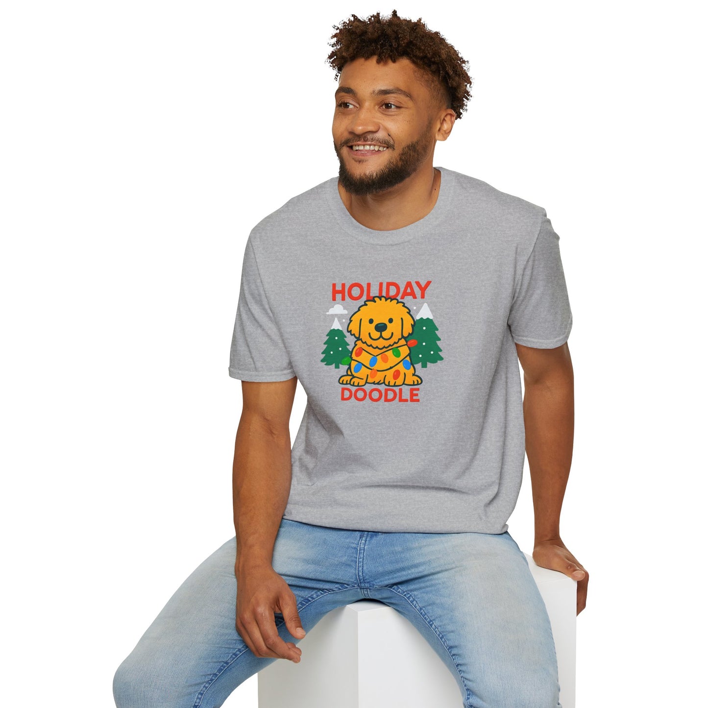Holiday Doodle. Festive Dog Lover T-Shirt, Cute Pet Shirt, Holiday Gift, Unisex Graphic Tee, Christmas Apparel, Winter Fashion