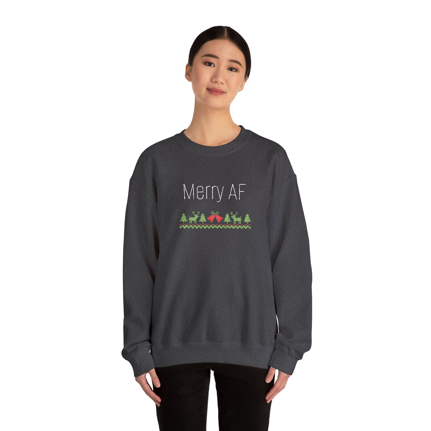 Merry AF Ugly Sweater, Holiday Apparel, Funny Christmas Gift, Unisex Sweatshirt