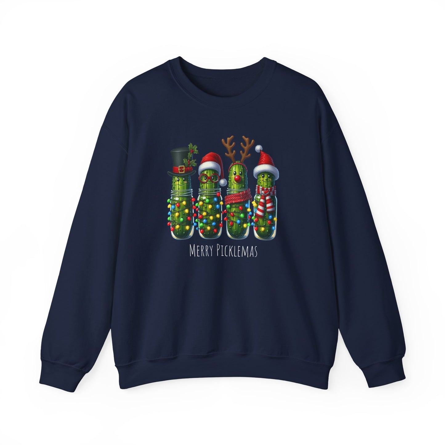 Pickle-Themed Sweatshirt: Merry Picklemas Crewneck for Holiday Cheer, Funny Gift for Pickle Lovers, Christmas Apparel