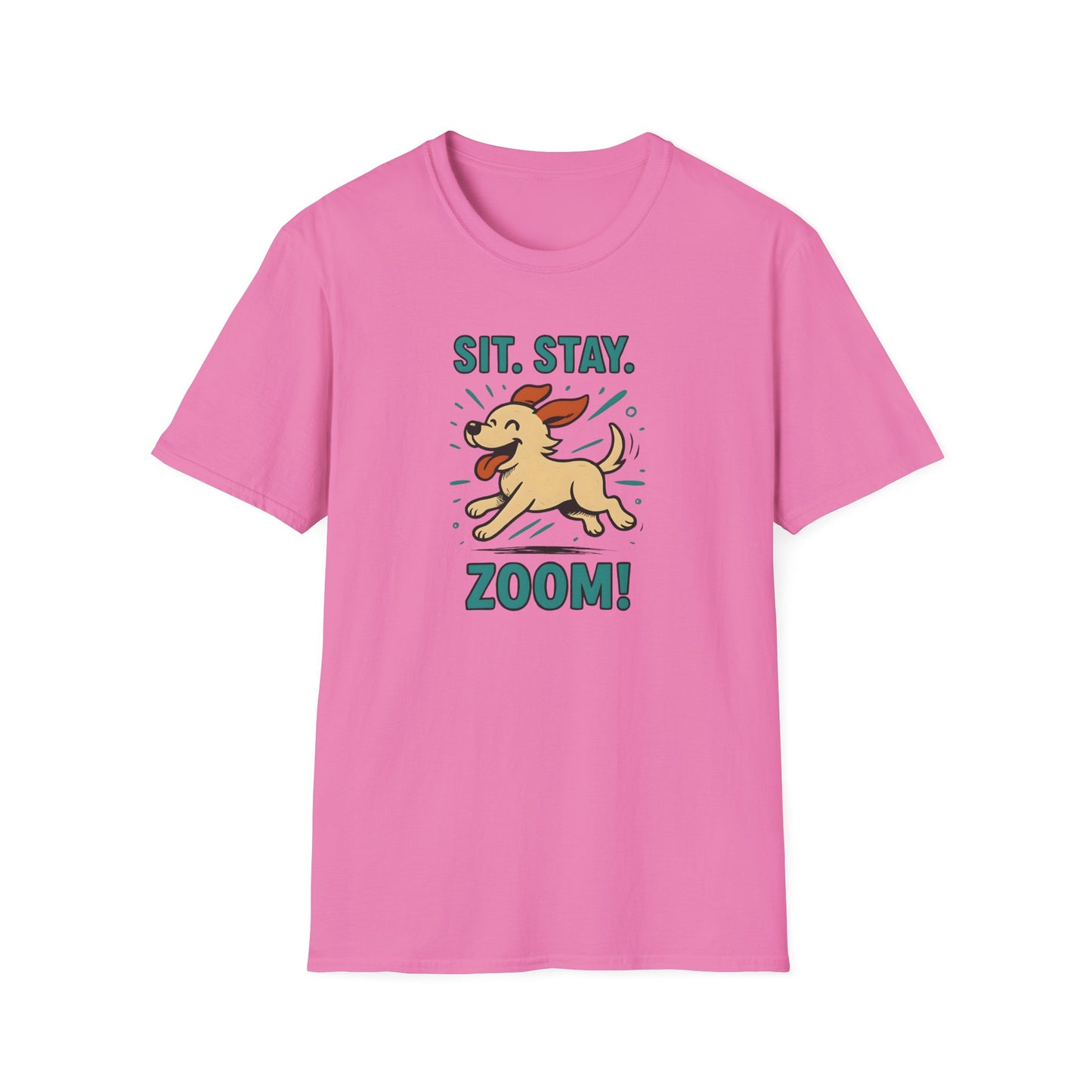 Sit. Stay. Zoom. Playful Doodle Dog Lover T-Shirt, Pet Gift, Funny Tee for Dog Owners, Gift for Moms